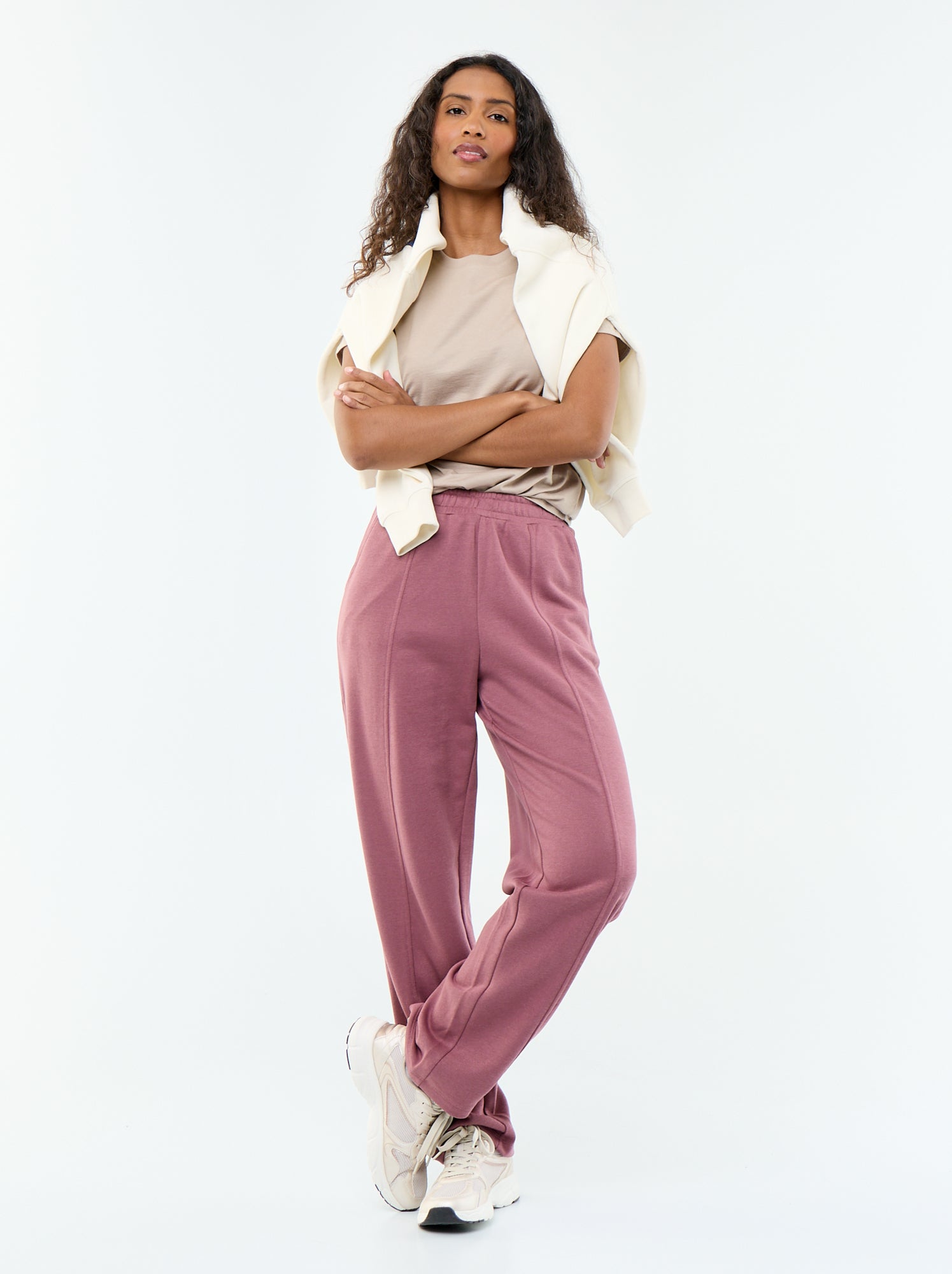Jogging maille lourde - Rose