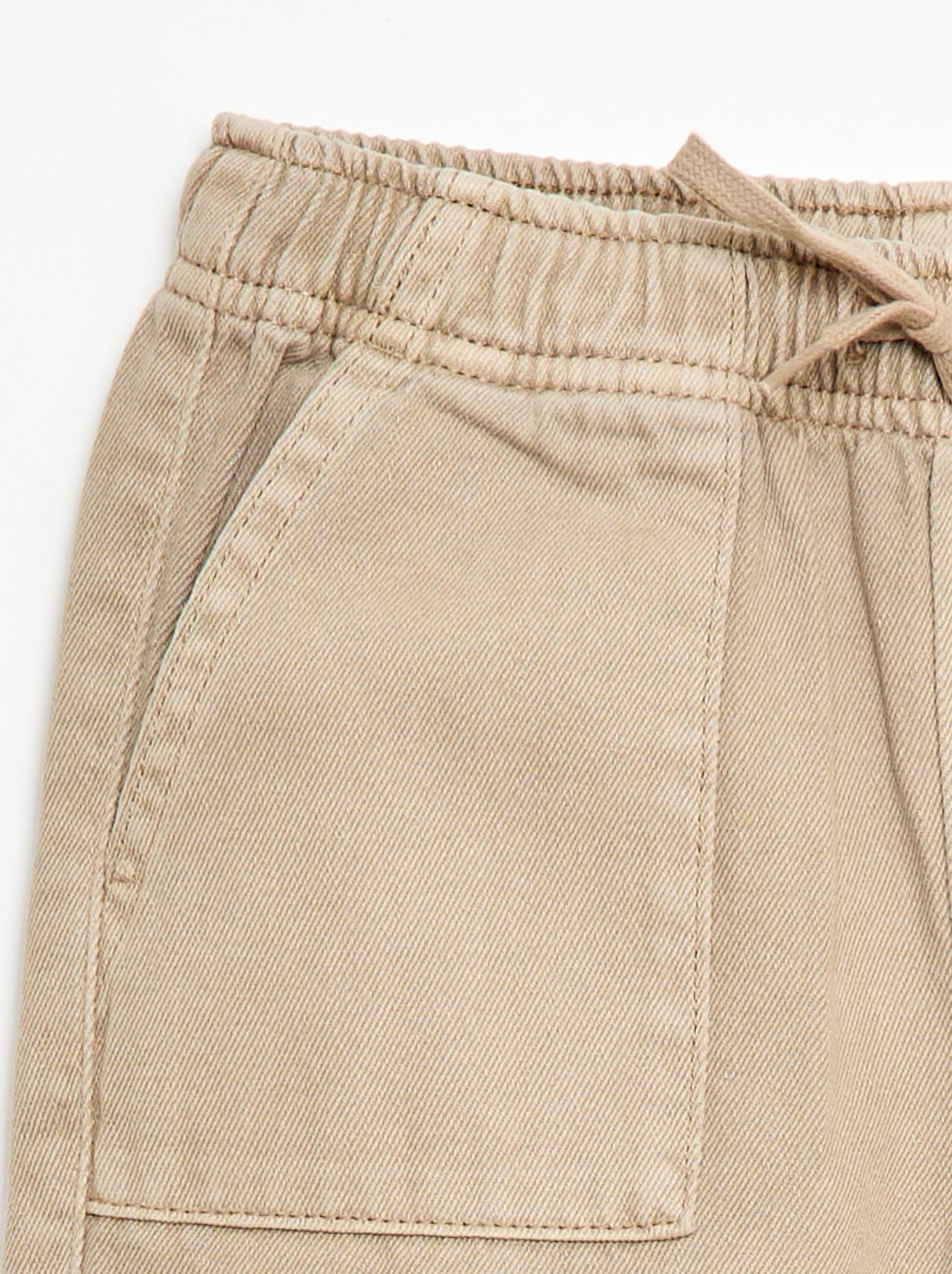 Jogpant avec taille élastiquée avec liens de serrage - Beige