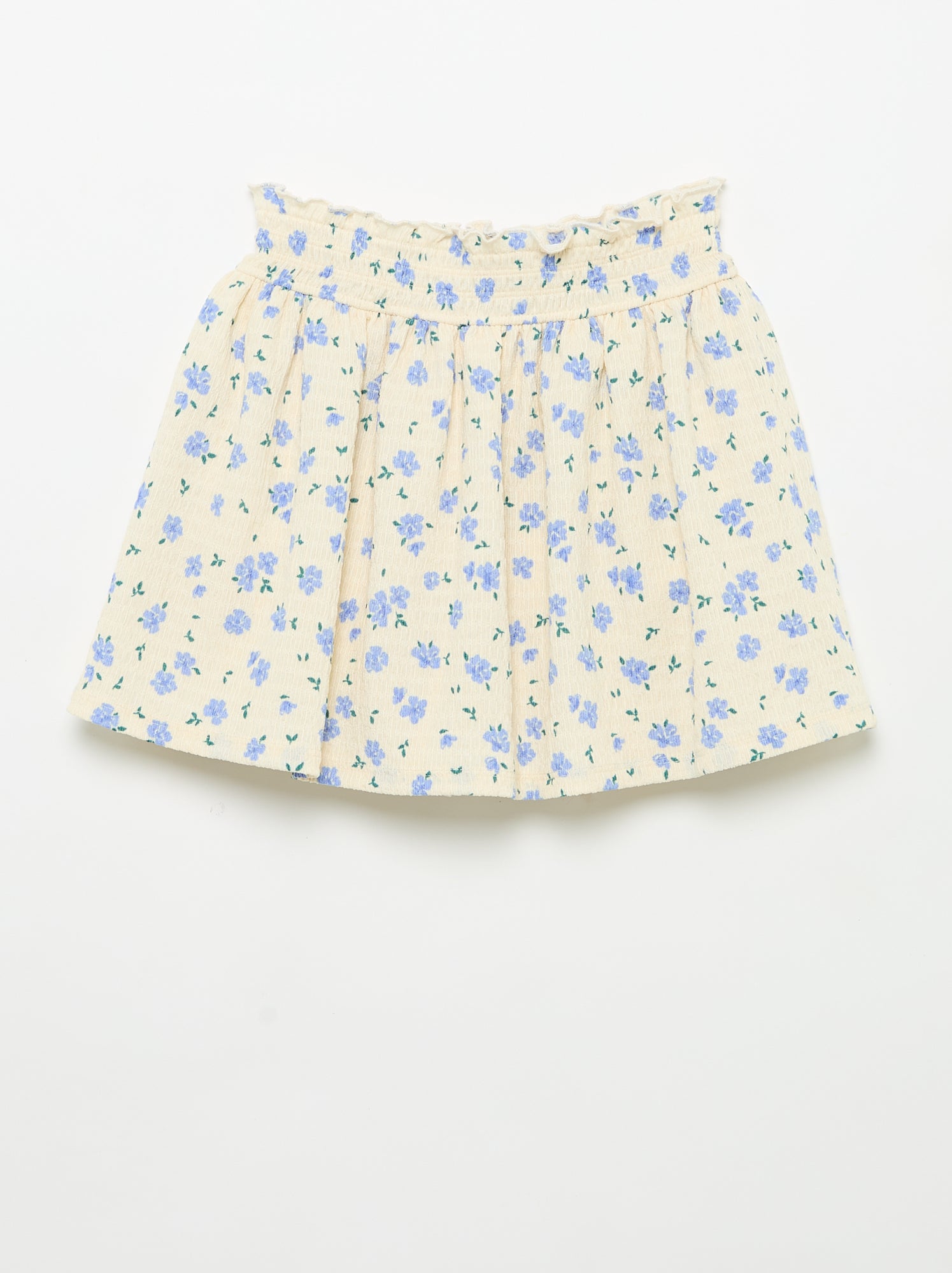 Jupe courte forme patineuse avec short intégré - Beige