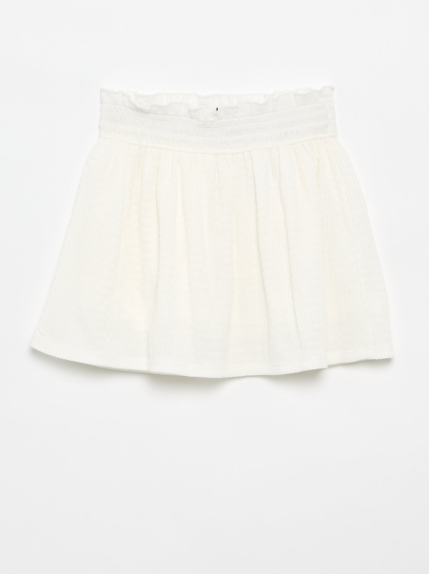 Jupe courte forme patineuse avec short intégré - Blanc (FPO68_1)
