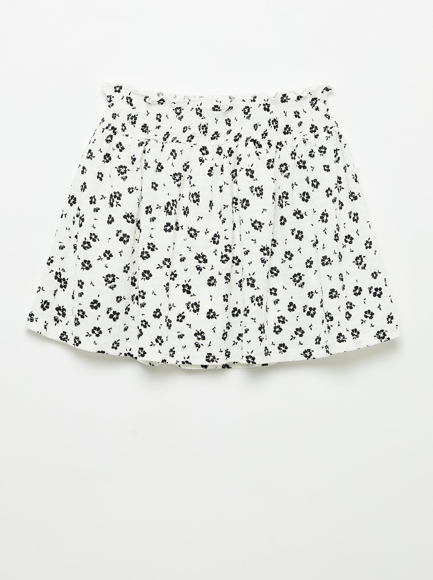 Jupe courte forme patineuse avec short intégré - Blanc (FPO68_3)