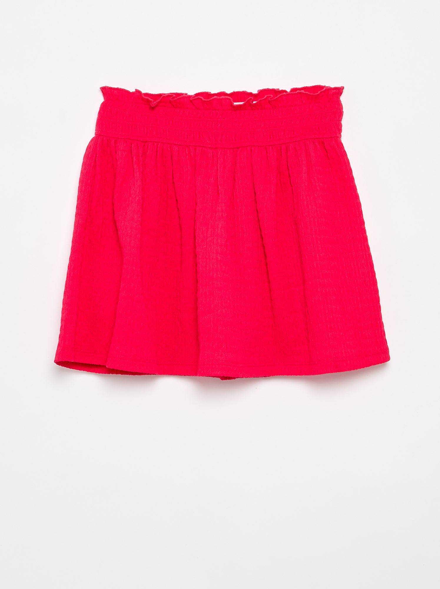 Jupe courte forme patineuse avec short intégré - Rose