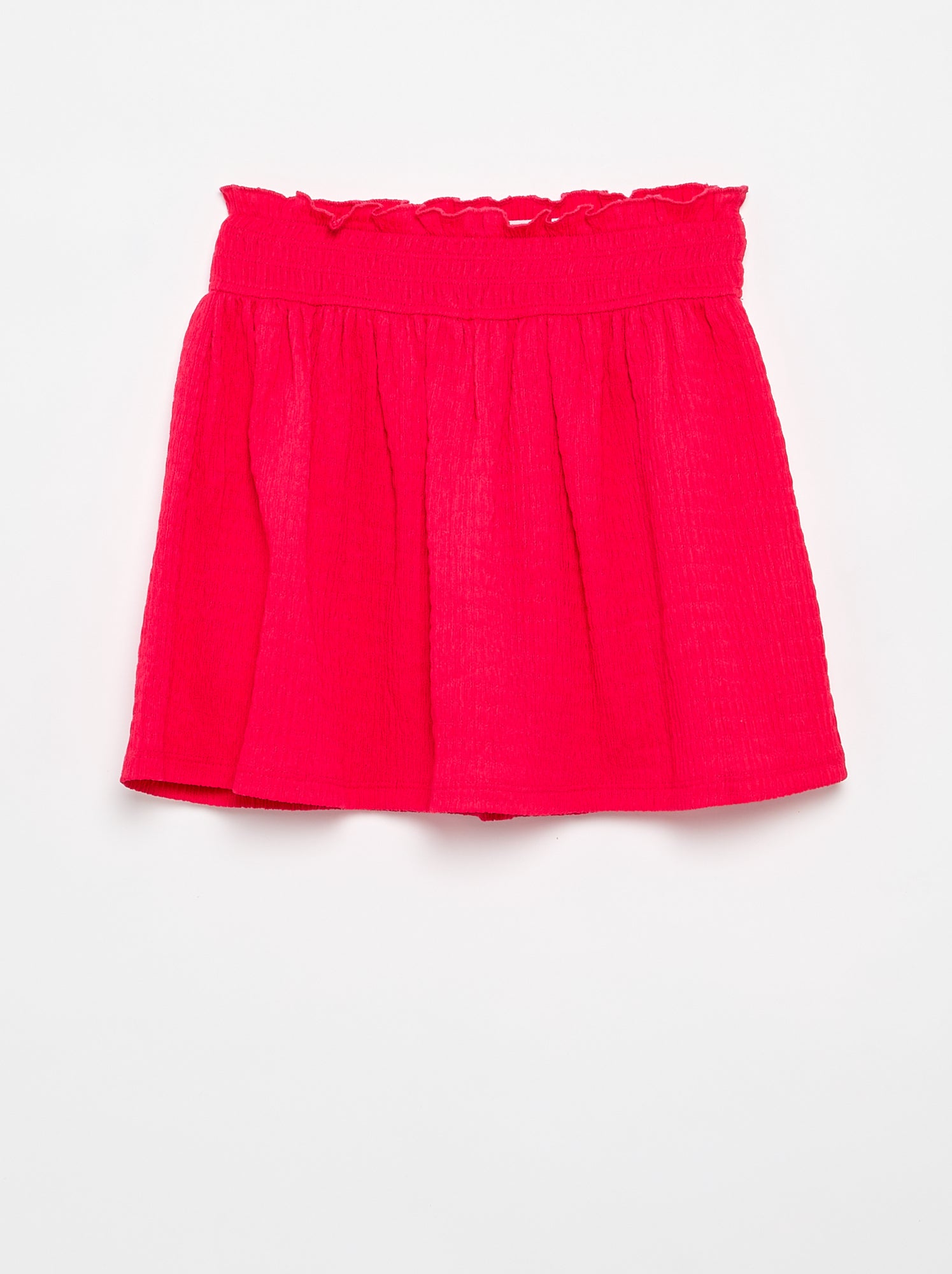 Jupe courte forme patineuse avec short intégré - Rose