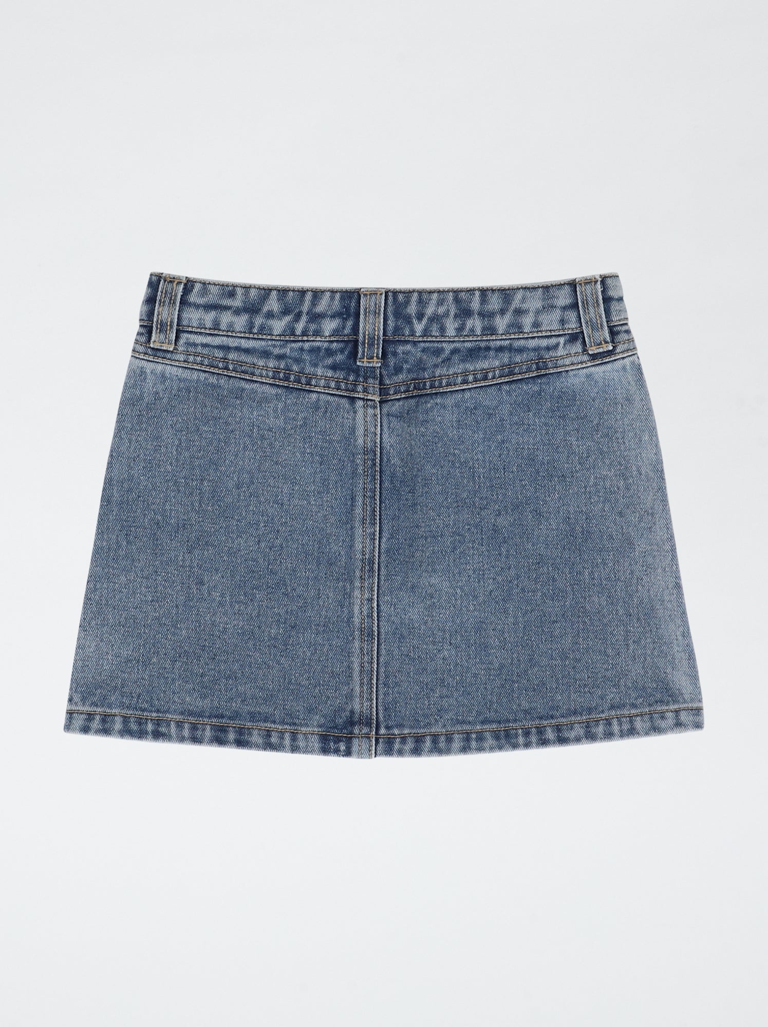 Jupe en denim avec patchs brodés 'Hello Kitty' - Bleu