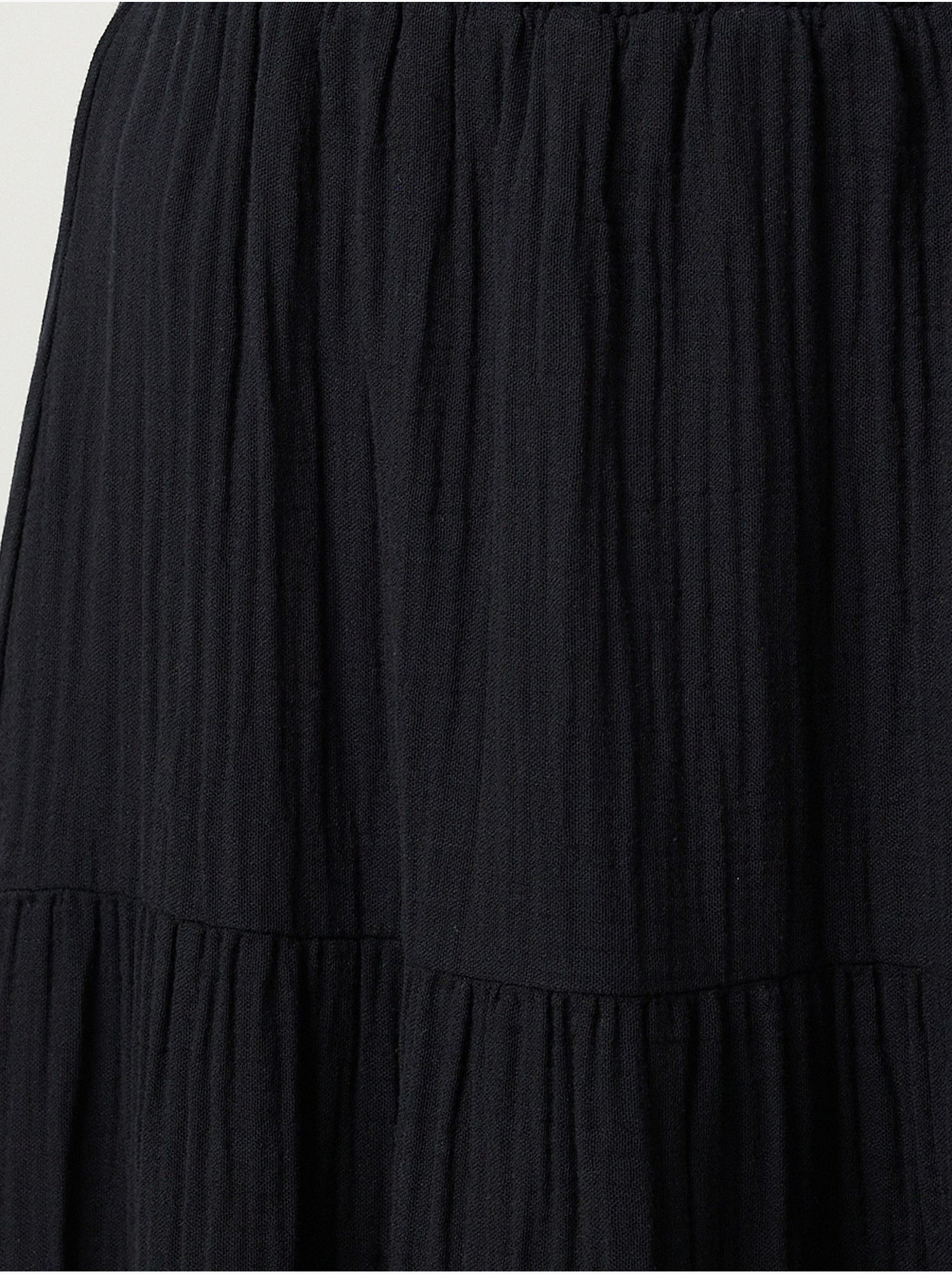 Jupe longue trapèze taille haute istanbul - Noir