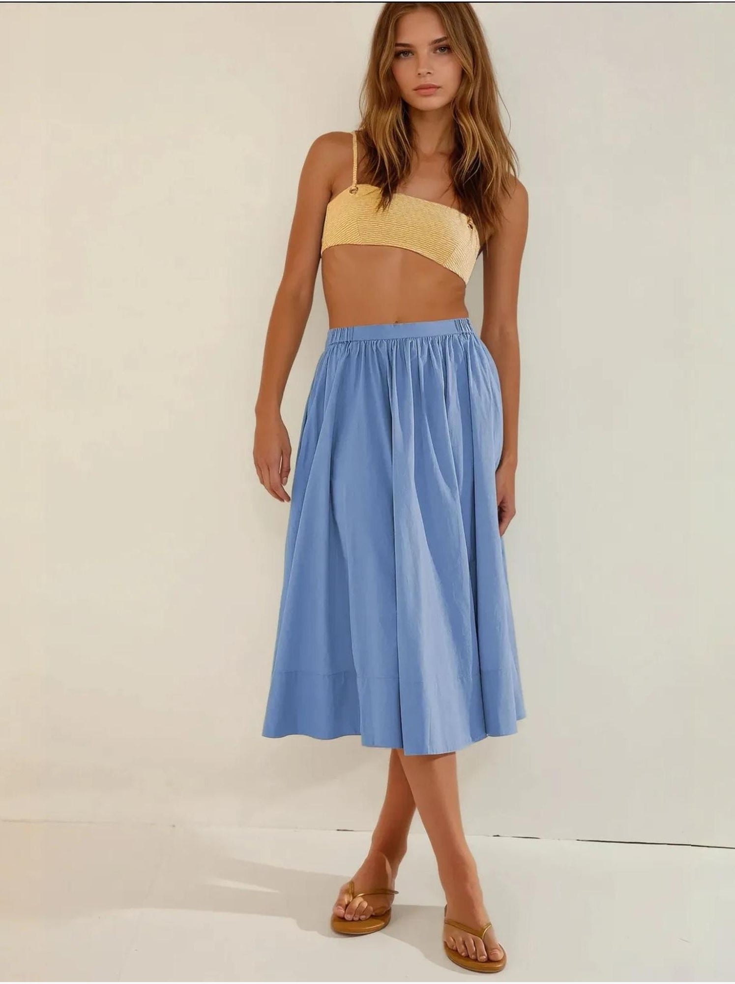Jupe maxi a-form fit - Bleu ciel