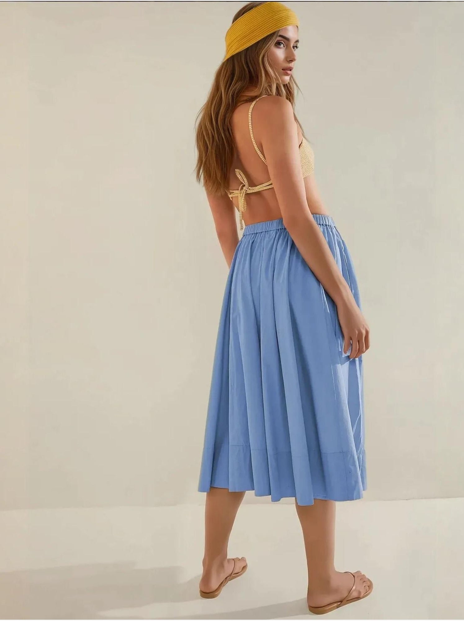 Jupe maxi a-form fit - Bleu ciel