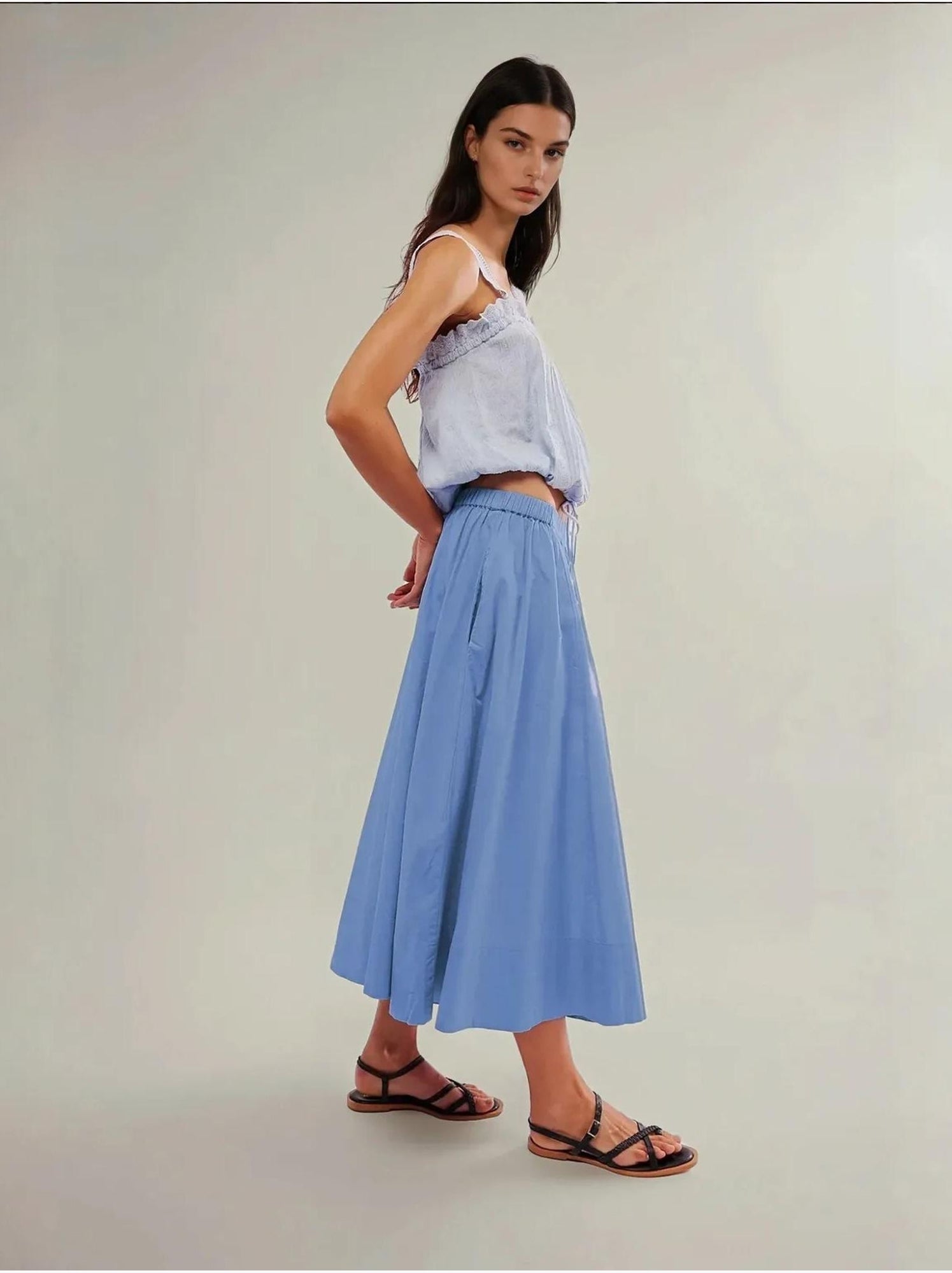 Jupe maxi a-form fit - Bleu ciel