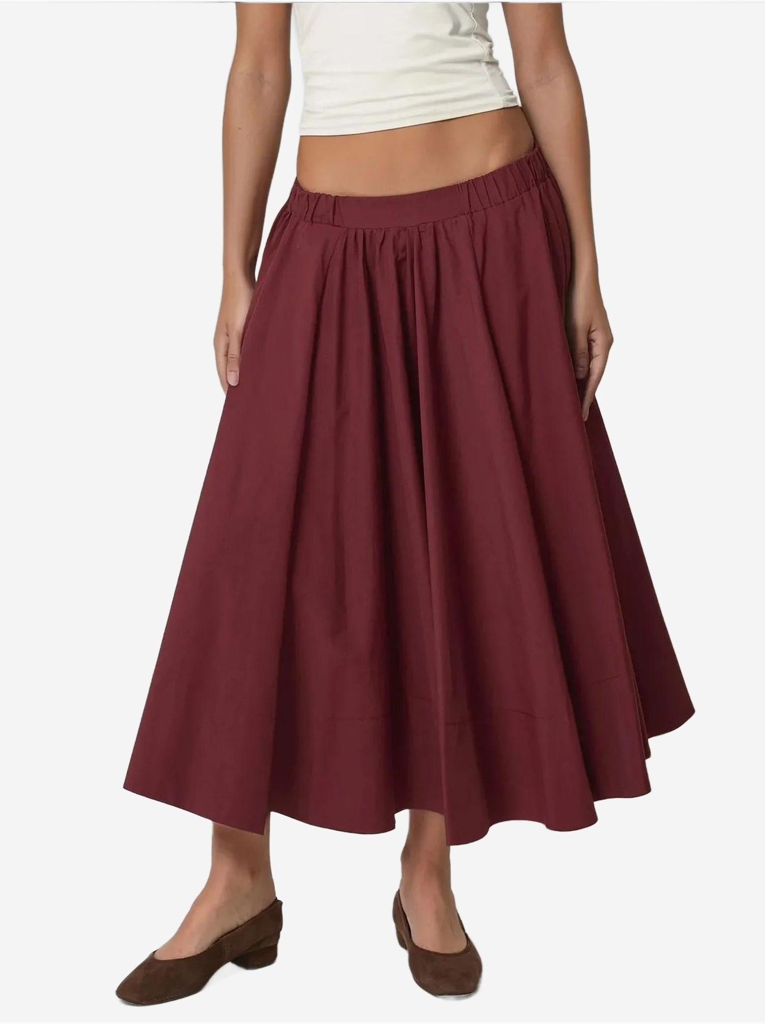 Jupe maxi a-form fit - Rouge bordeaux