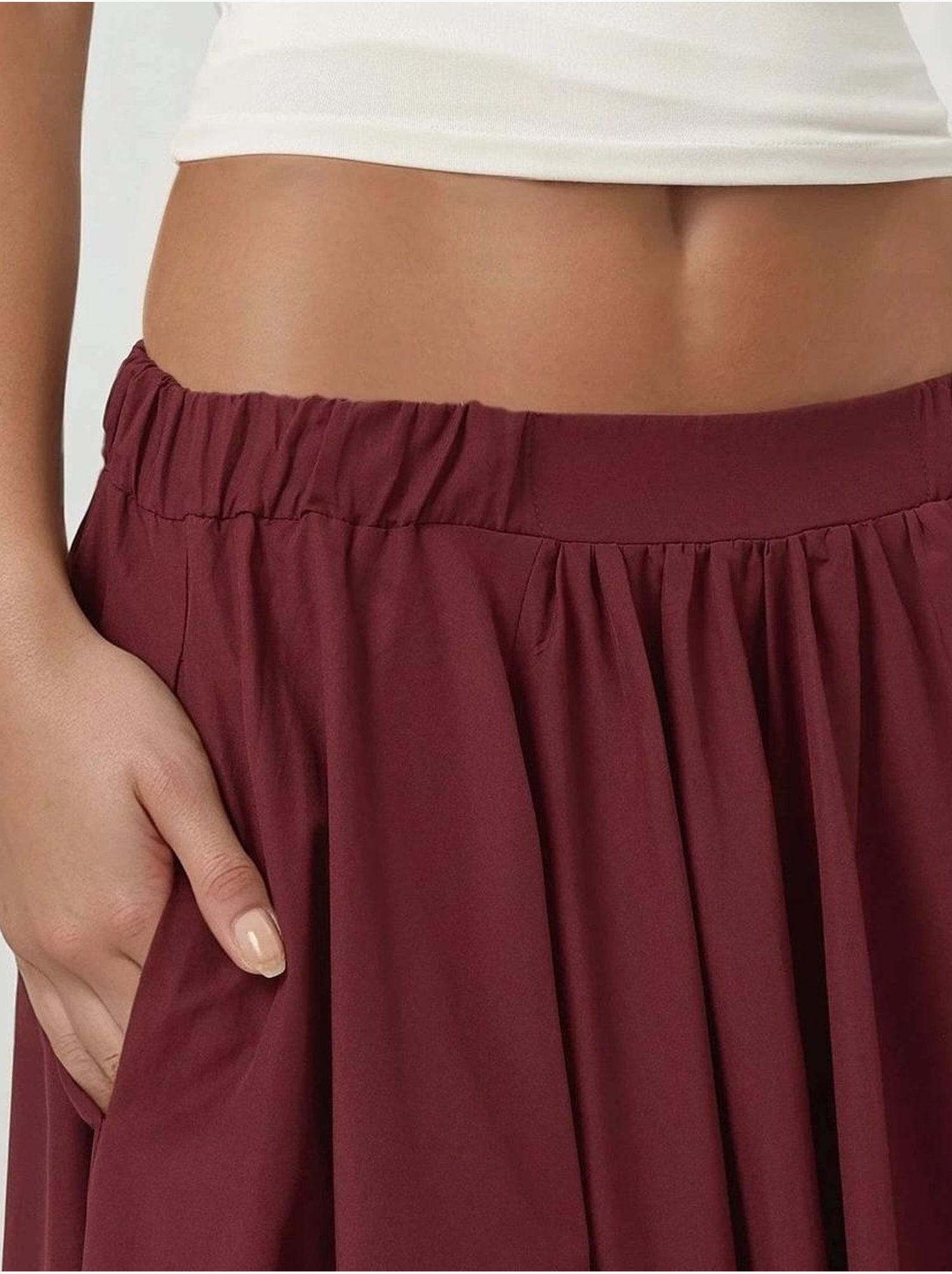 Jupe maxi a-form fit - Rouge bordeaux