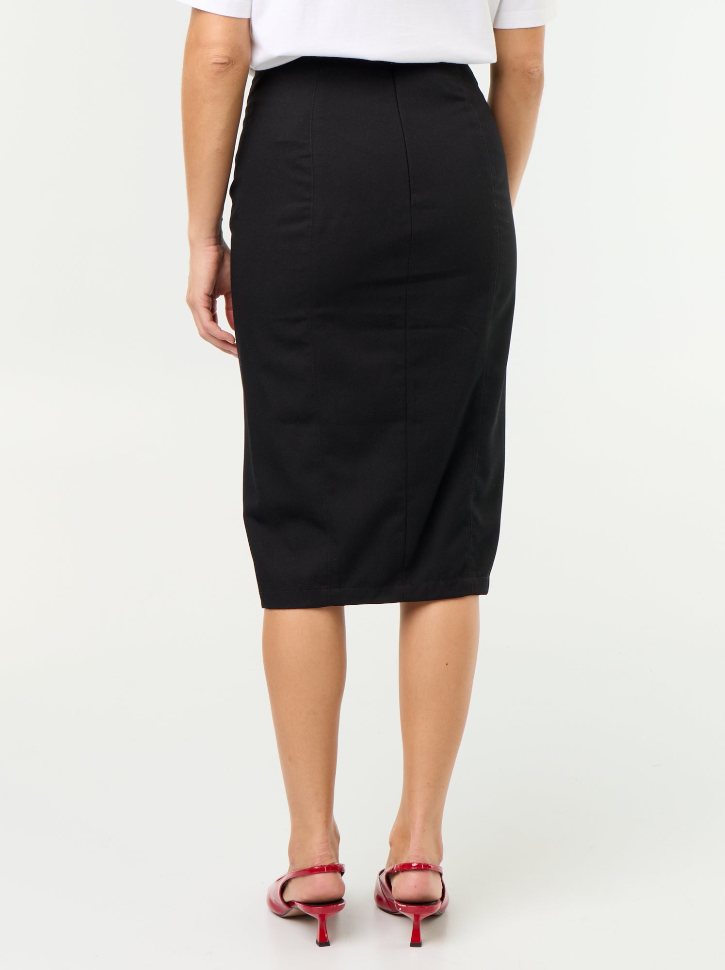 Jupe midi coupe moulante - Noir