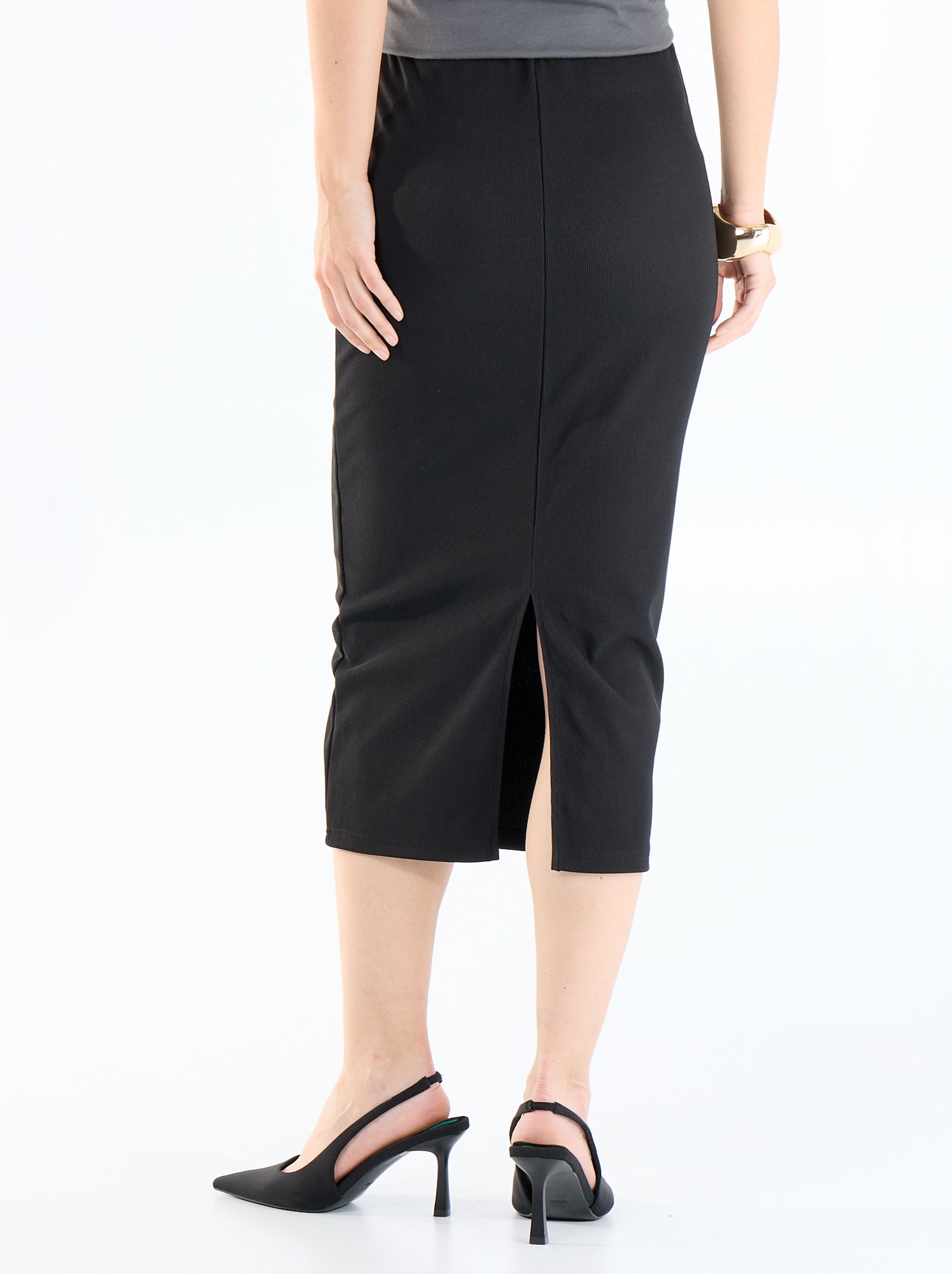 Jupe midi forme crayon - Noir