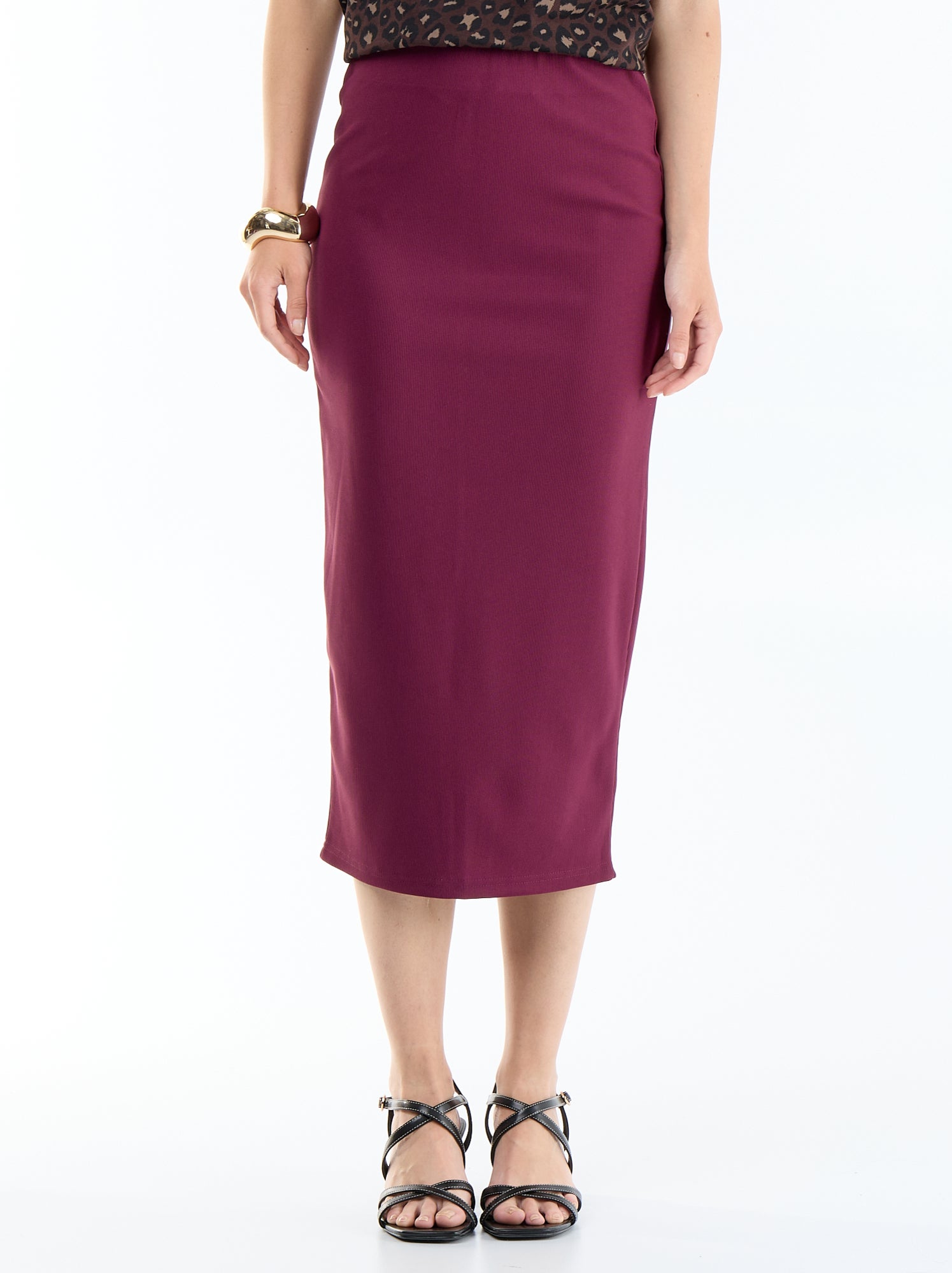 Jupe midi forme crayon - Rose