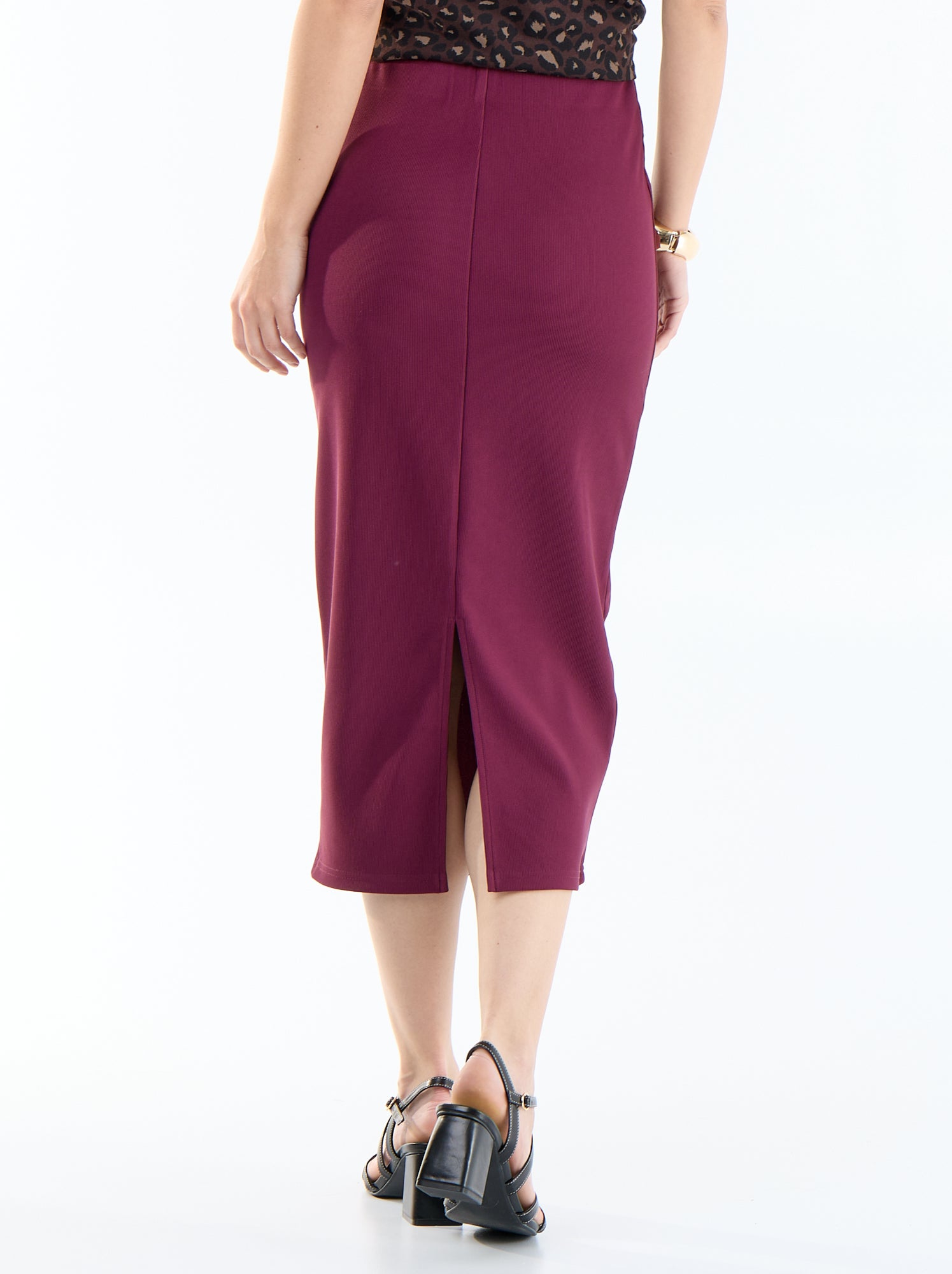 Jupe midi forme crayon - Rose