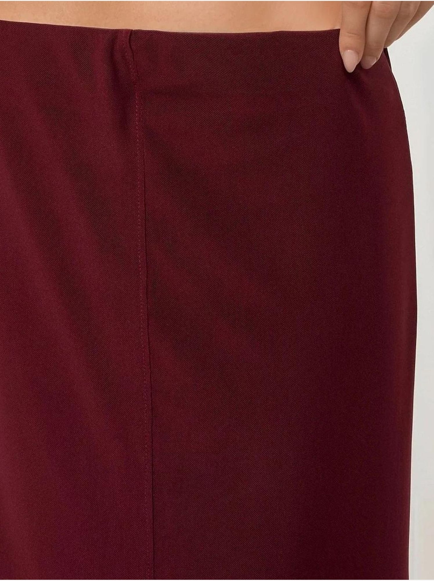 Jupe midi taille haute en dentelle collection pika - Rouge bordeaux