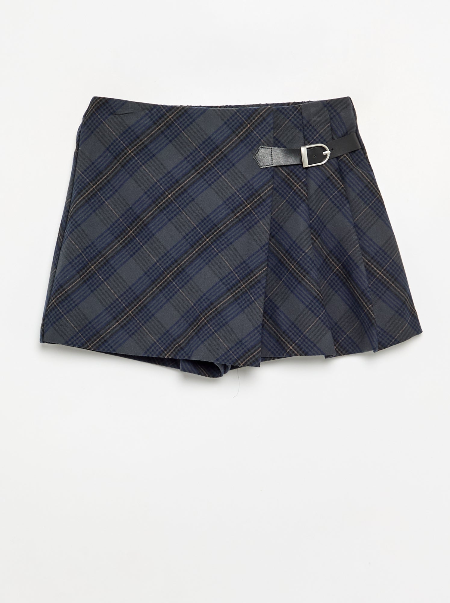 Jupe short à carreaux - Bleu