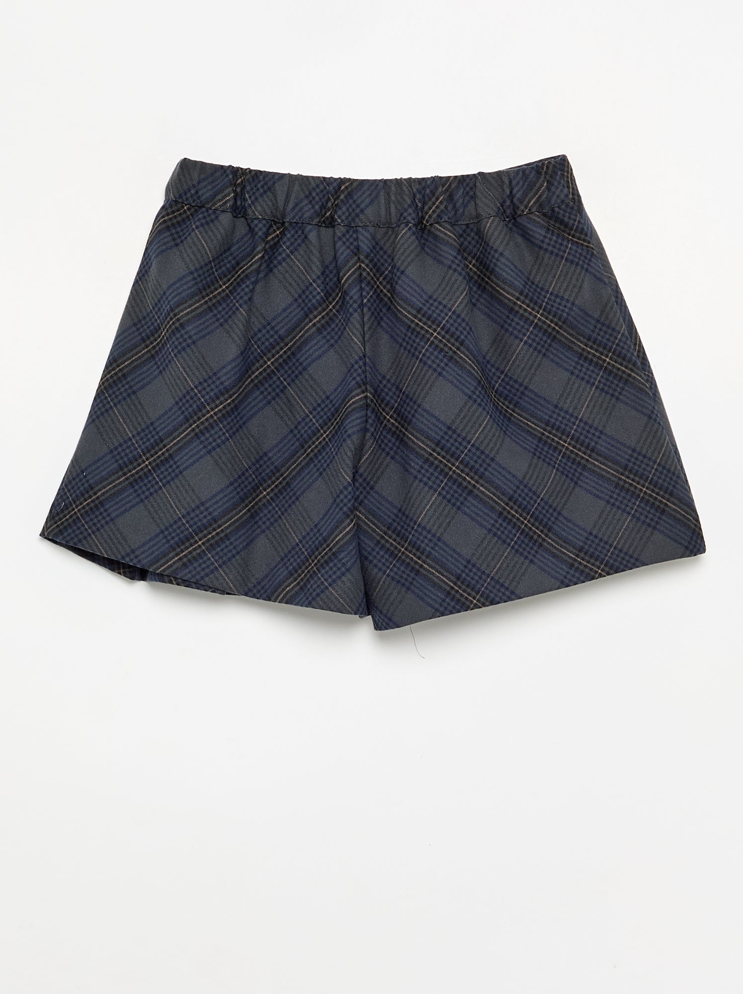 Jupe short à carreaux - Bleu