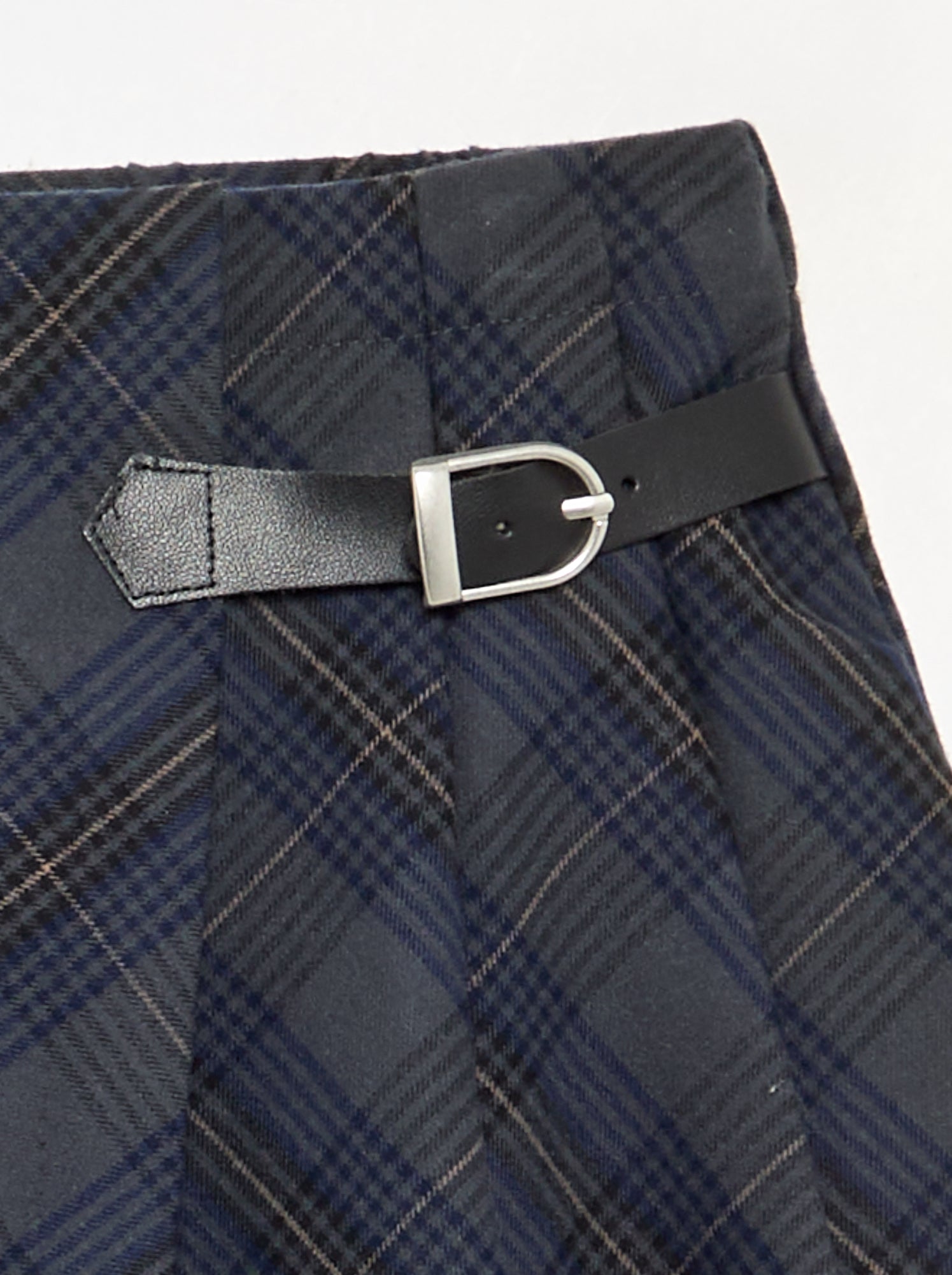 Jupe short à carreaux - Bleu