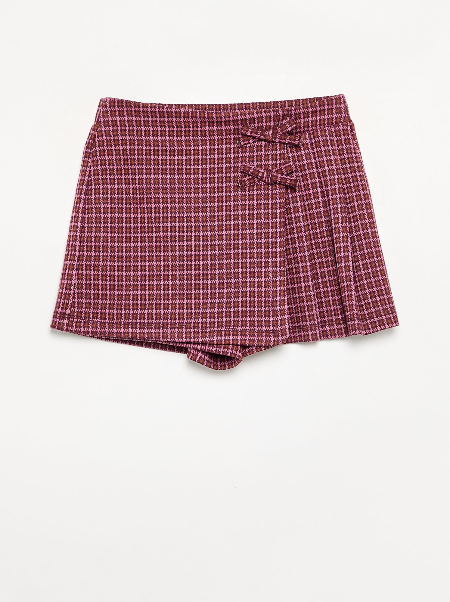 Jupe short à motif - Rose