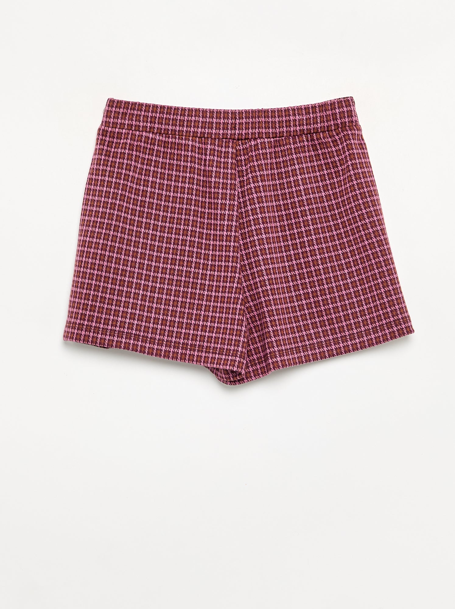 Jupe short à motif - Rose