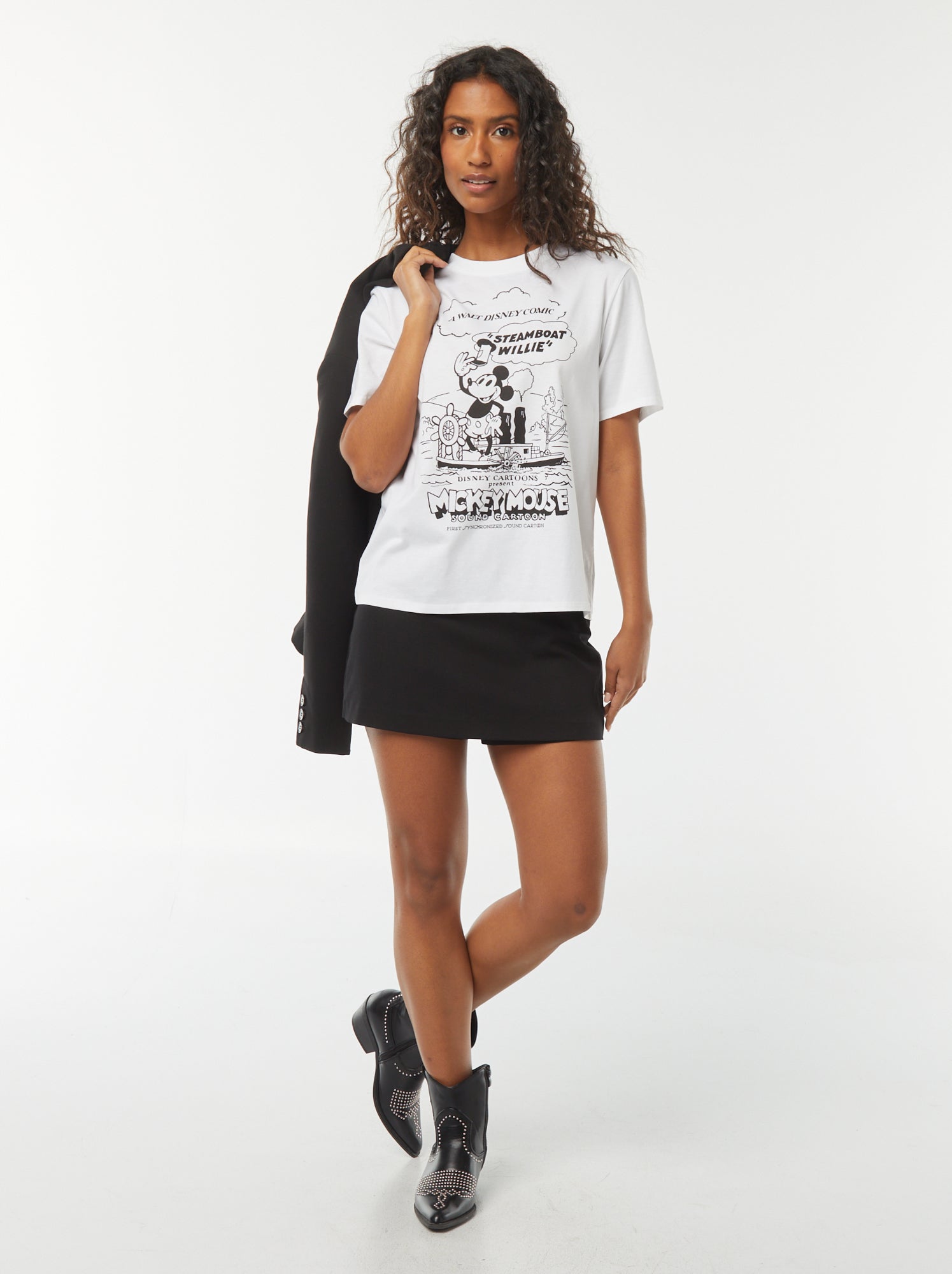 Jupe short à taille haute - Noir