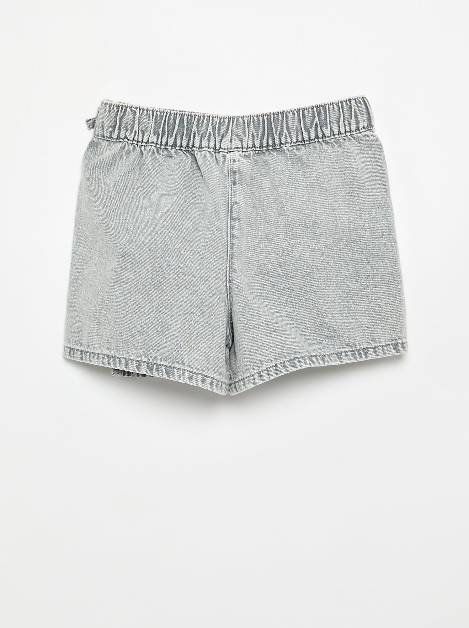 Jupe short courte en jean avec nœuds - Gris