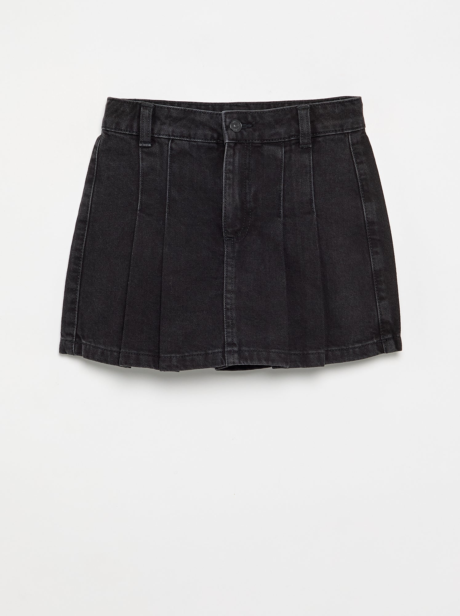 Jupe short courte en jean - Noir
