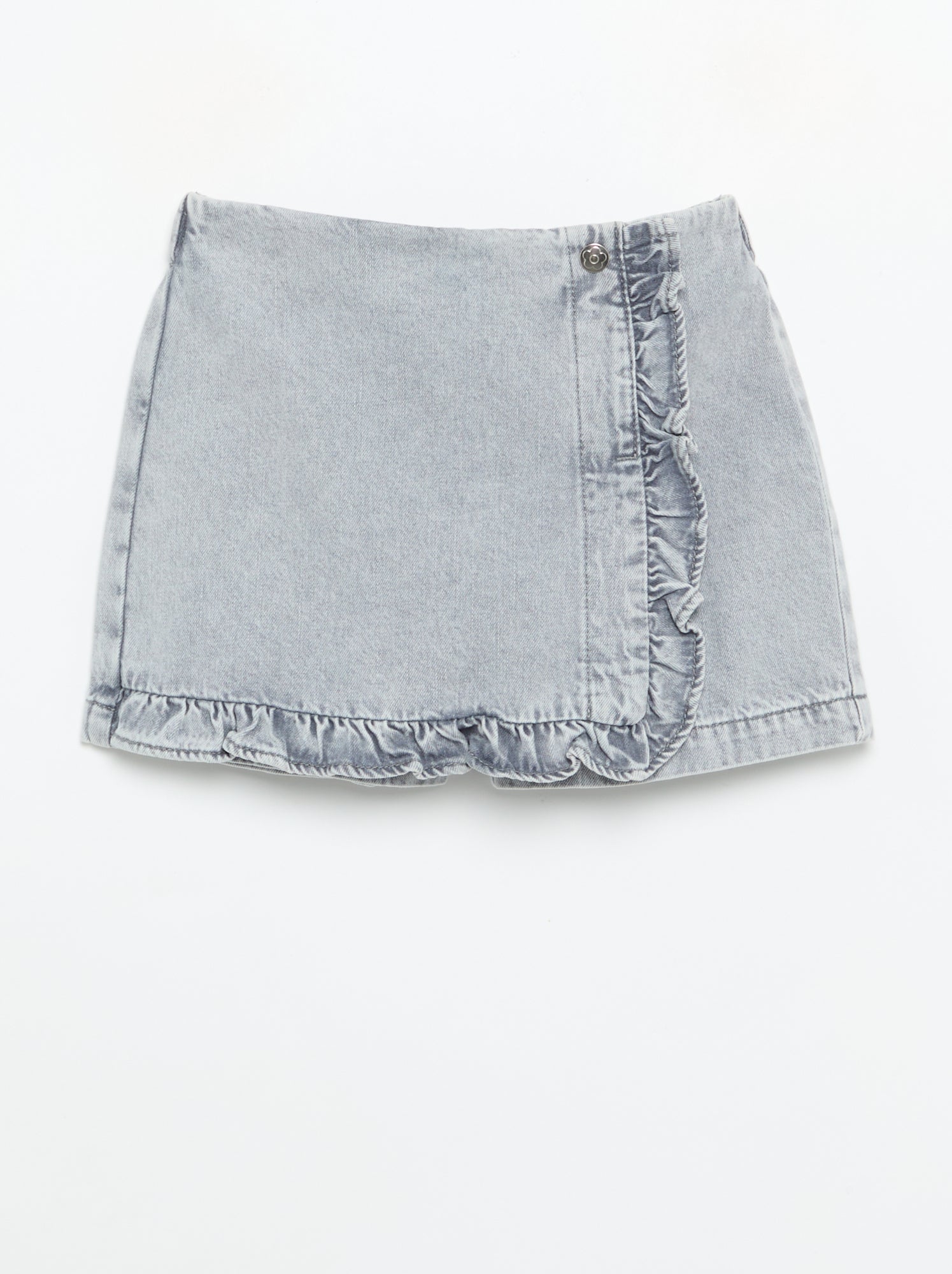 Jupe short en denim - Gris