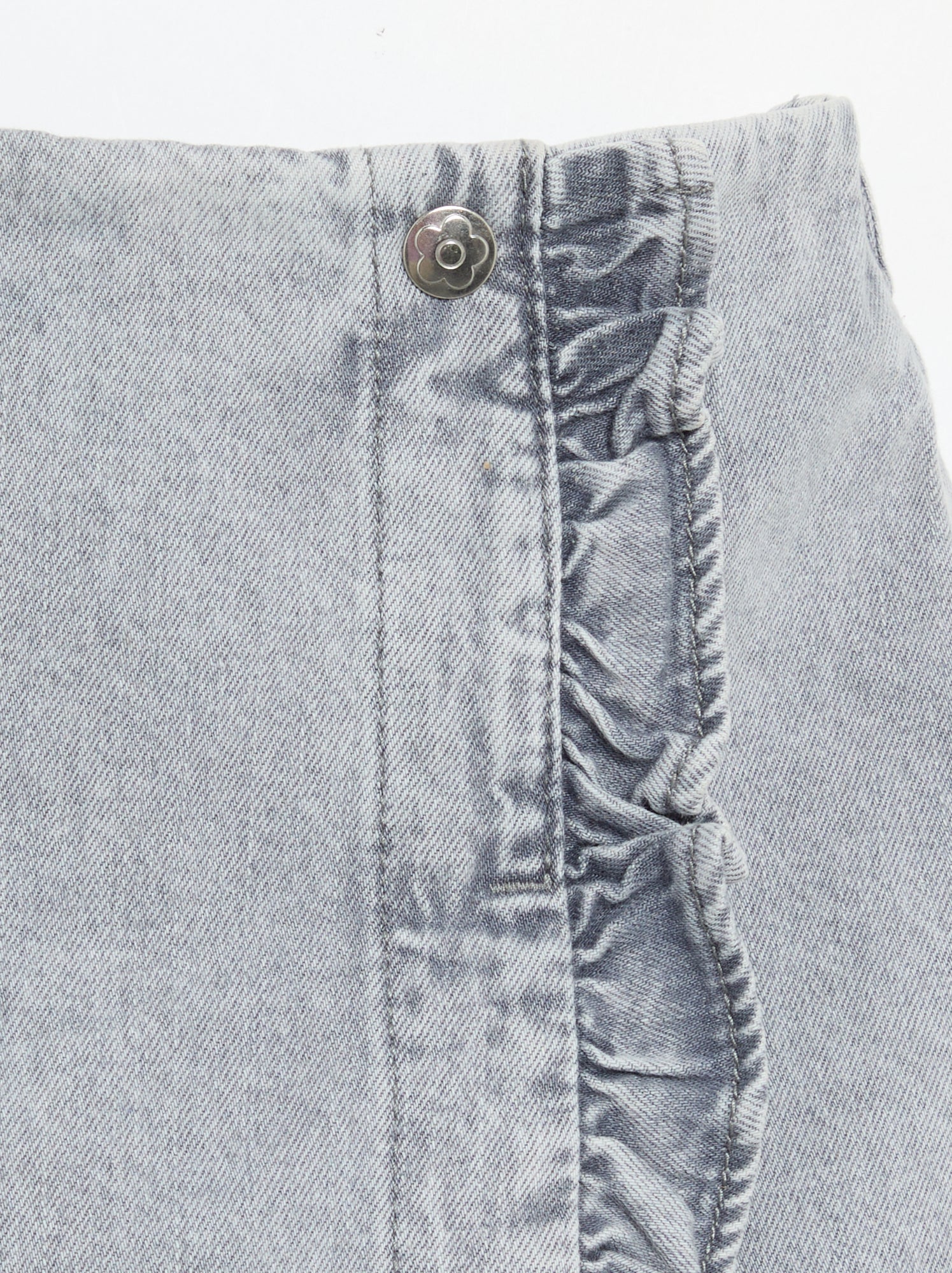 Jupe short en denim - Gris