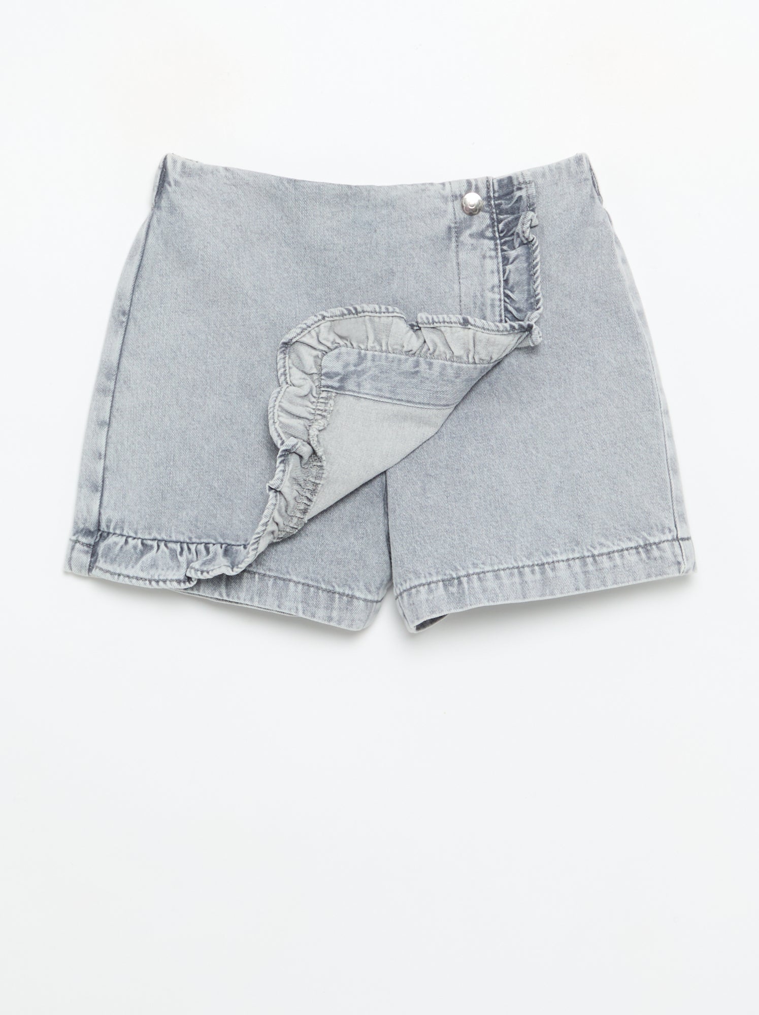 Jupe short en denim - Gris