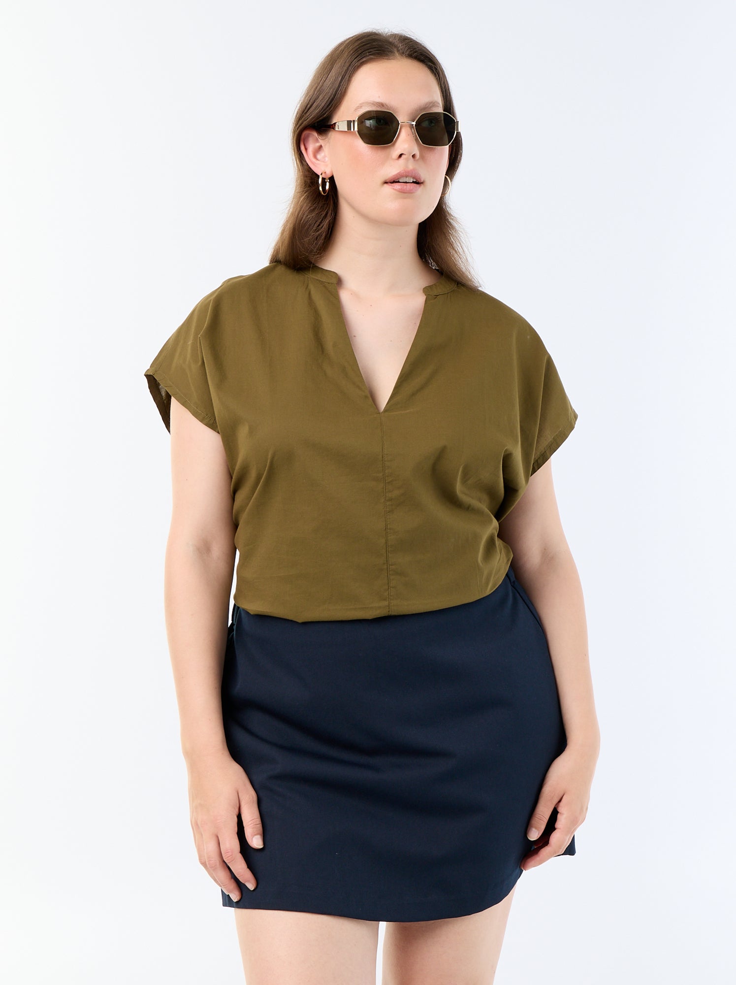 Jupe short en maille épaisse - Bleu