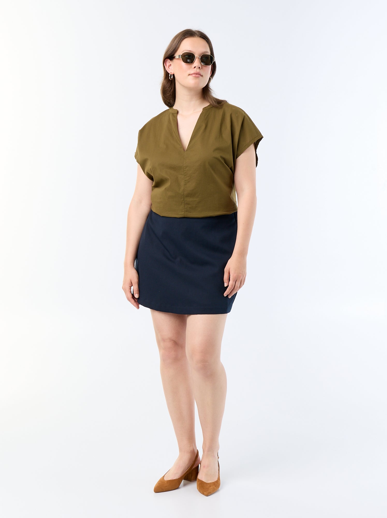Jupe short en maille épaisse - Bleu