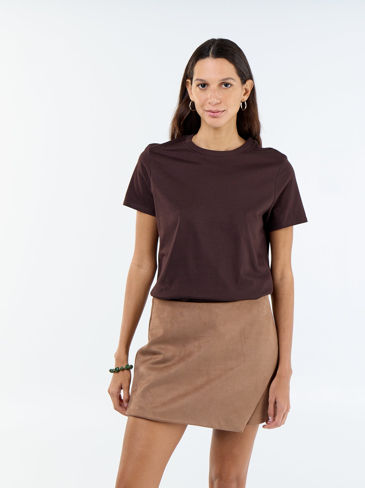 Jupe short en suédine - Marron