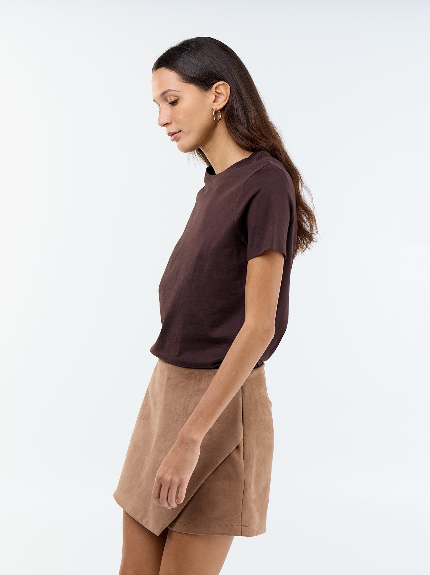 Jupe short en suédine - Marron