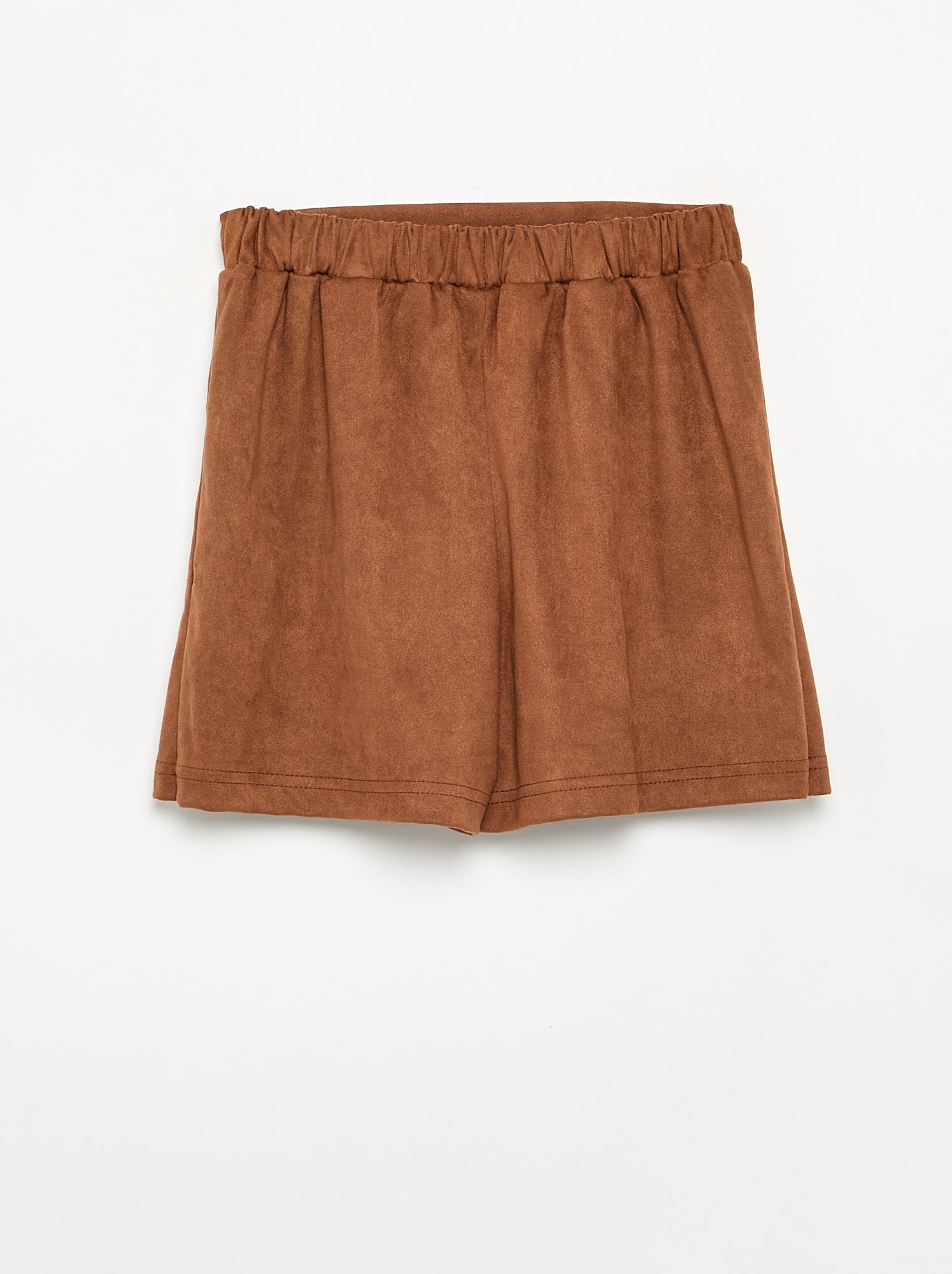 Jupe-short en suédine - Marron