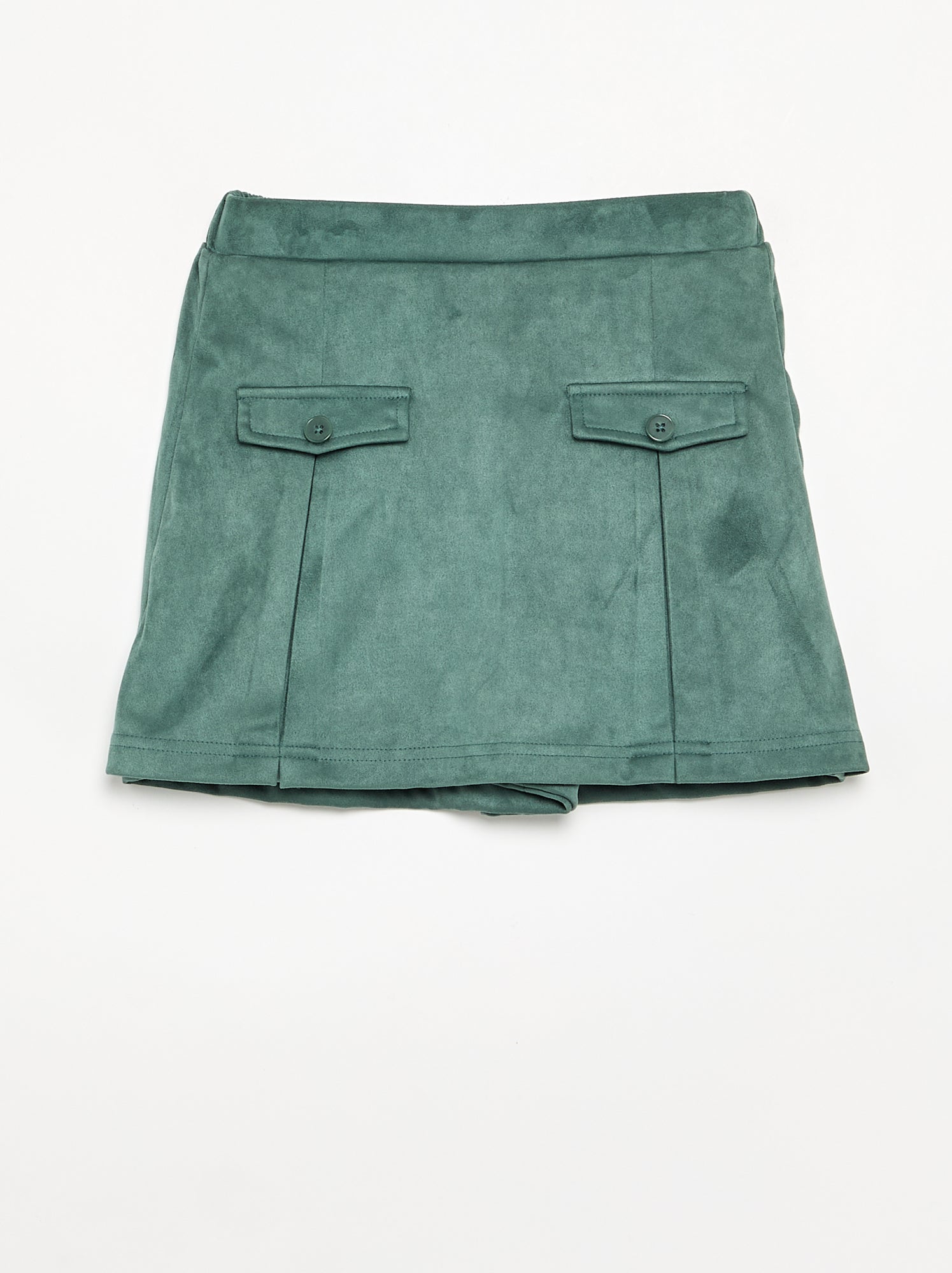 Jupe-short en suédine - Vert