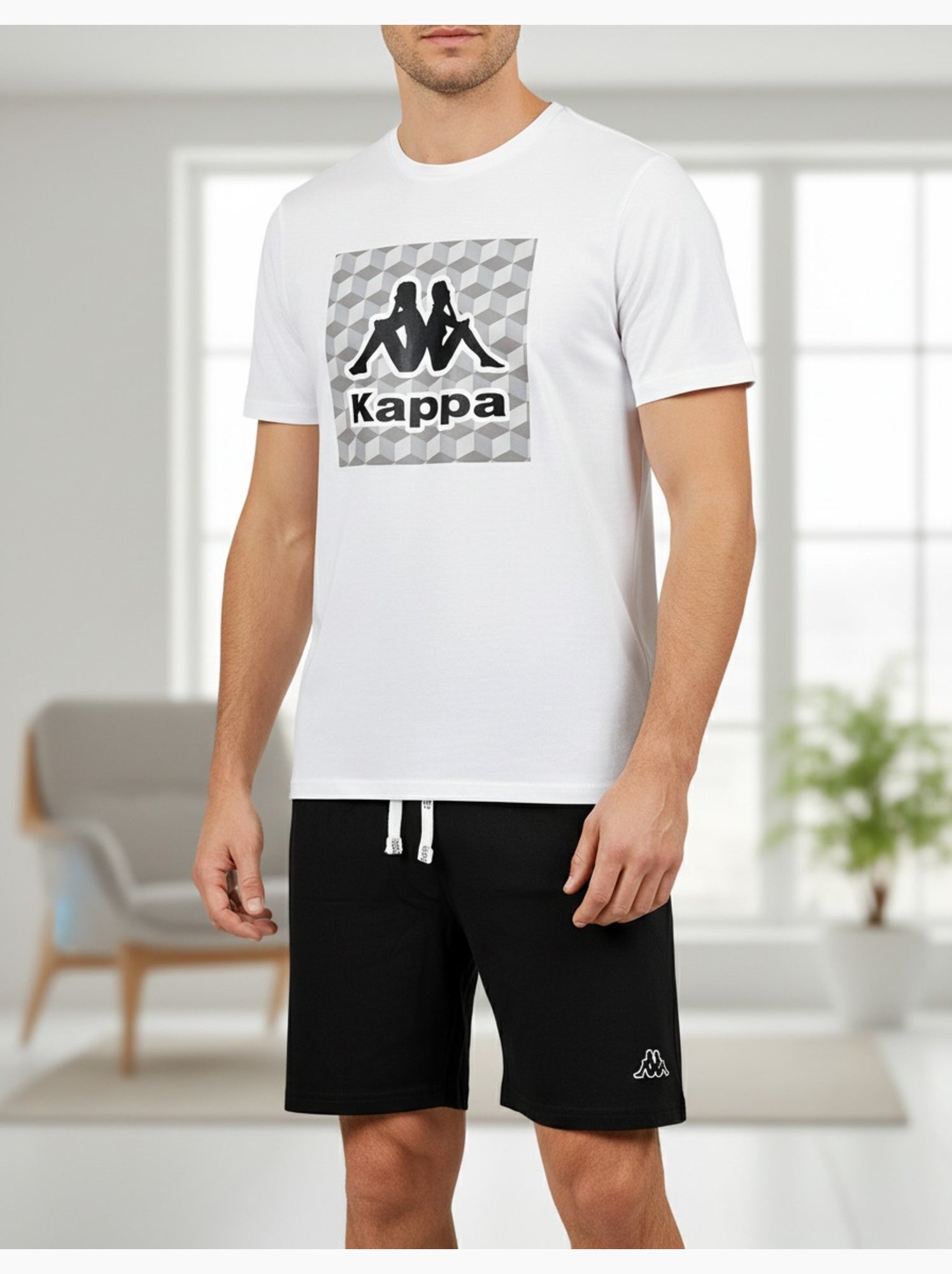 Kappa Pyjama Court Homme Coton - Blanc