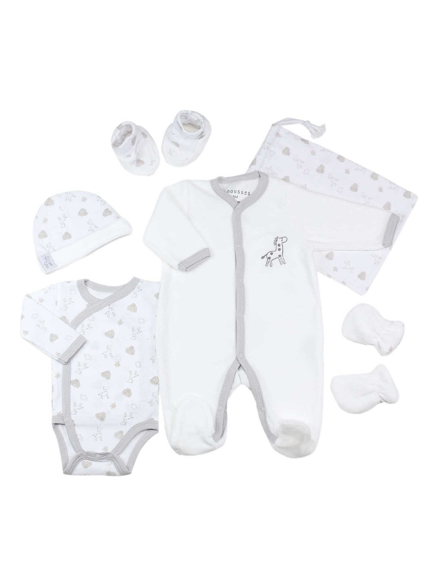 Kit naissance mixte 6 pièces - Blanc