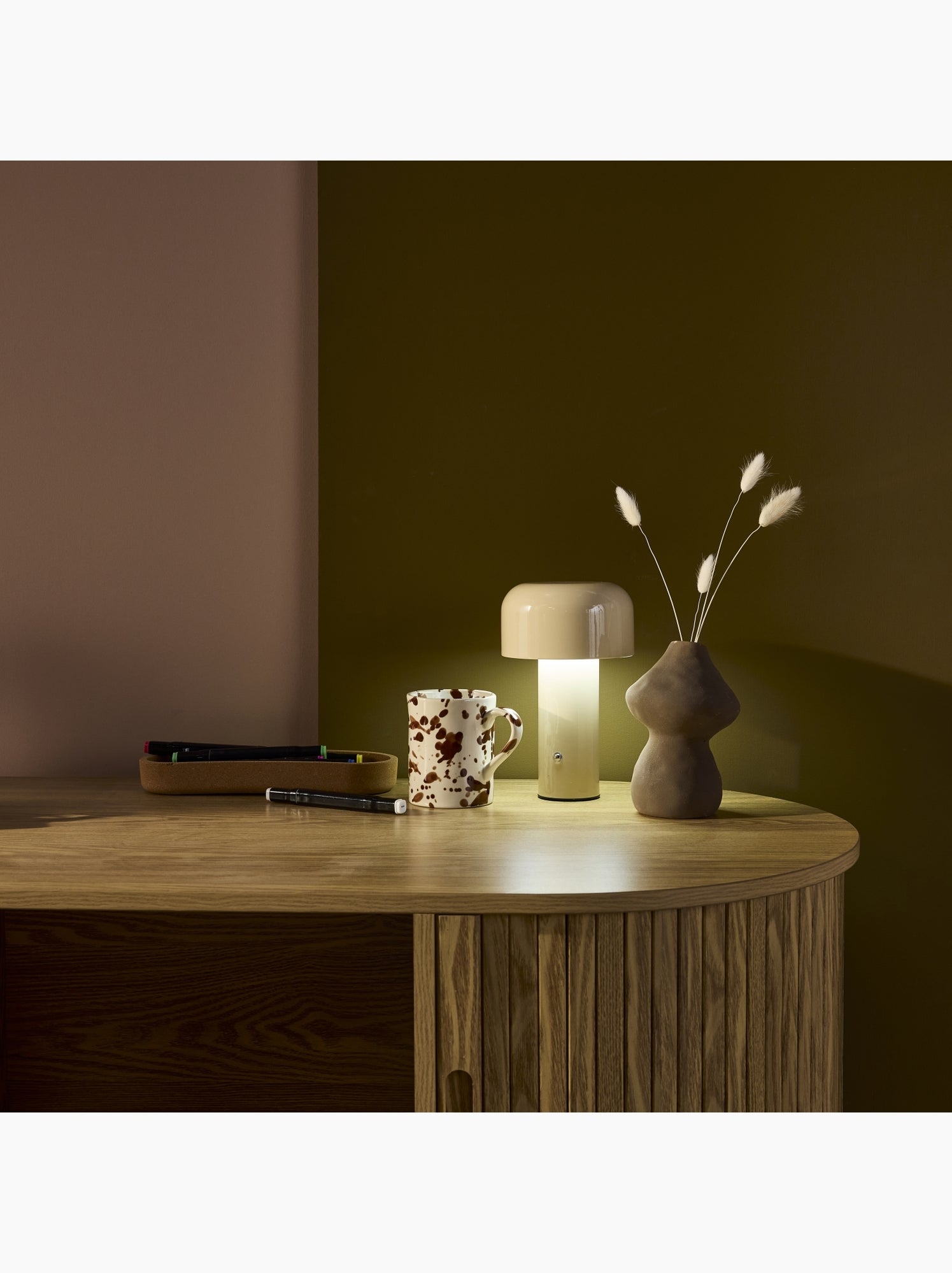 Lampe de table intérieur led métal ø13cm victor - Beige