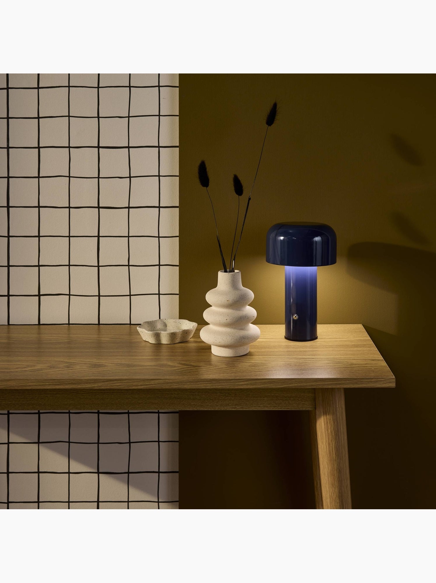 Lampe de table intérieur led métal ø13cm victor - Bleu