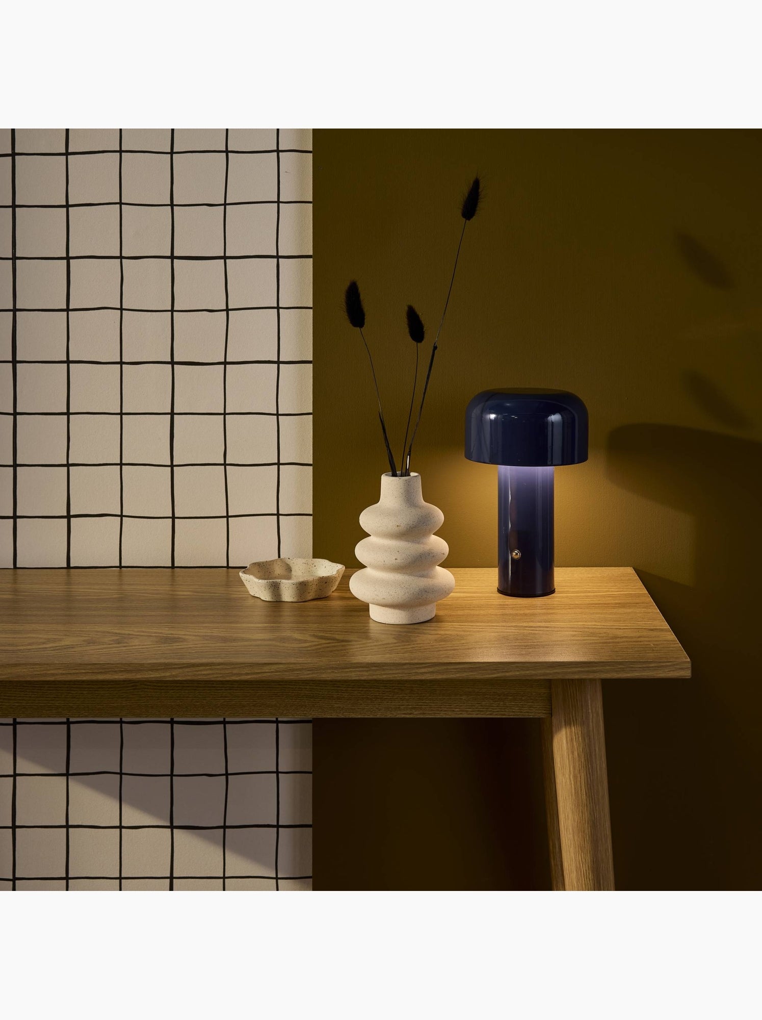 Lampe de table intérieur led métal ø13cm victor - Bleu