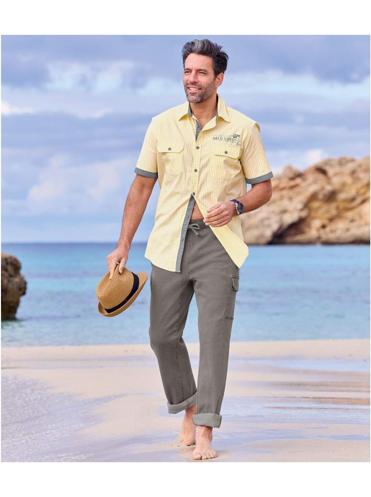 Le lot de 2 jeans cargo top confort  - atlas for men - Bleu Gris