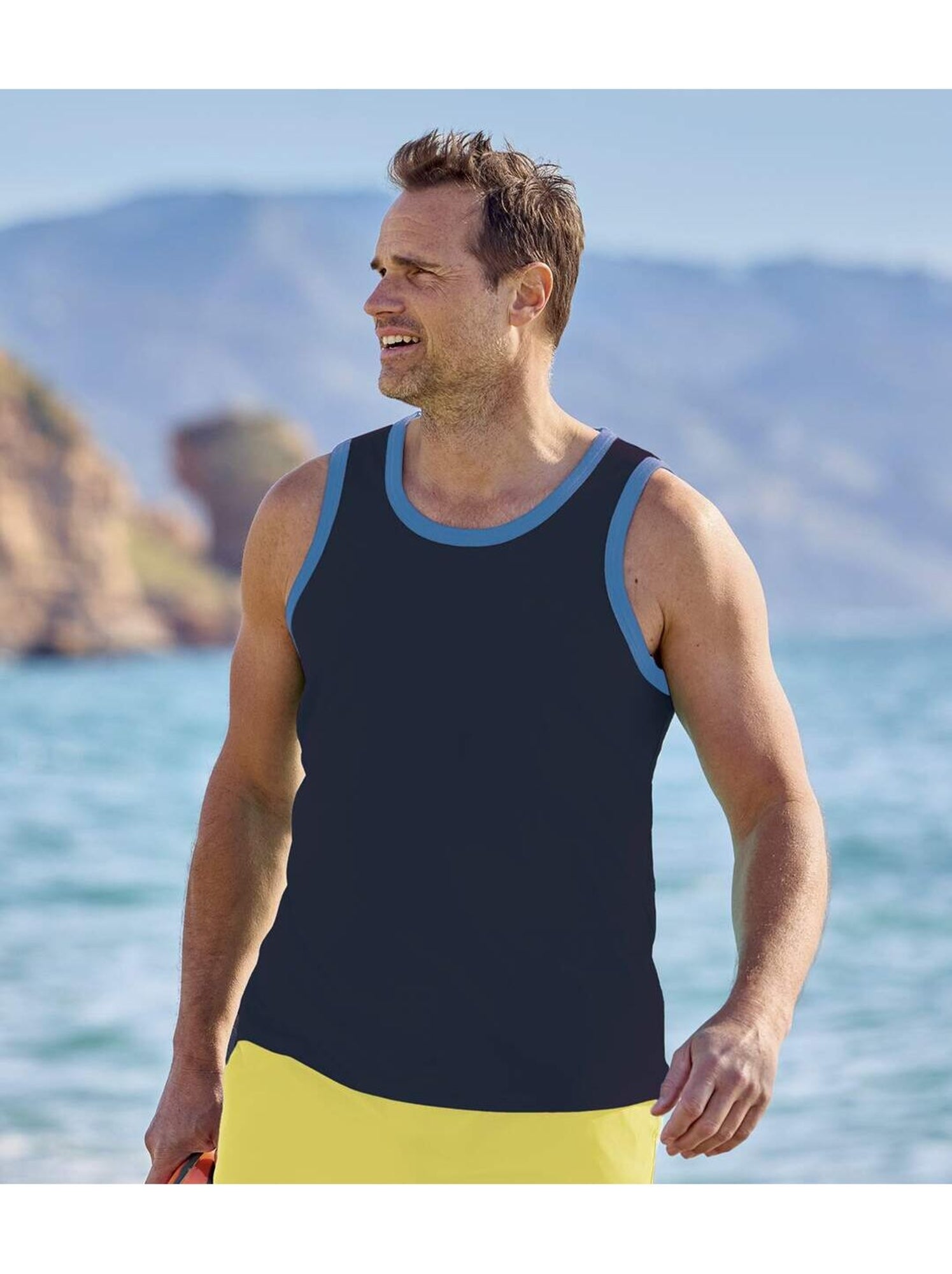 Le lot de 3 débardeurs  - atlas for men - Bleu Jaune Bleu
