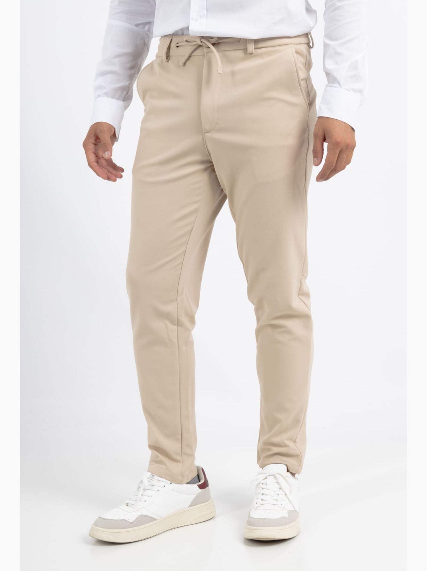 Le pantalon habillé à cordon moderne - Beige