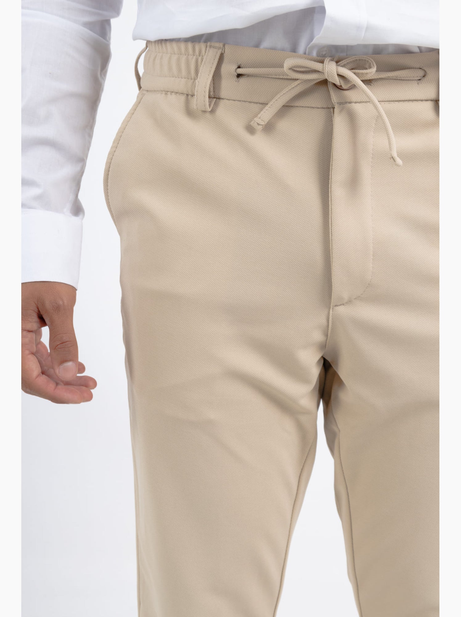 Le pantalon habillé à cordon moderne - Beige
