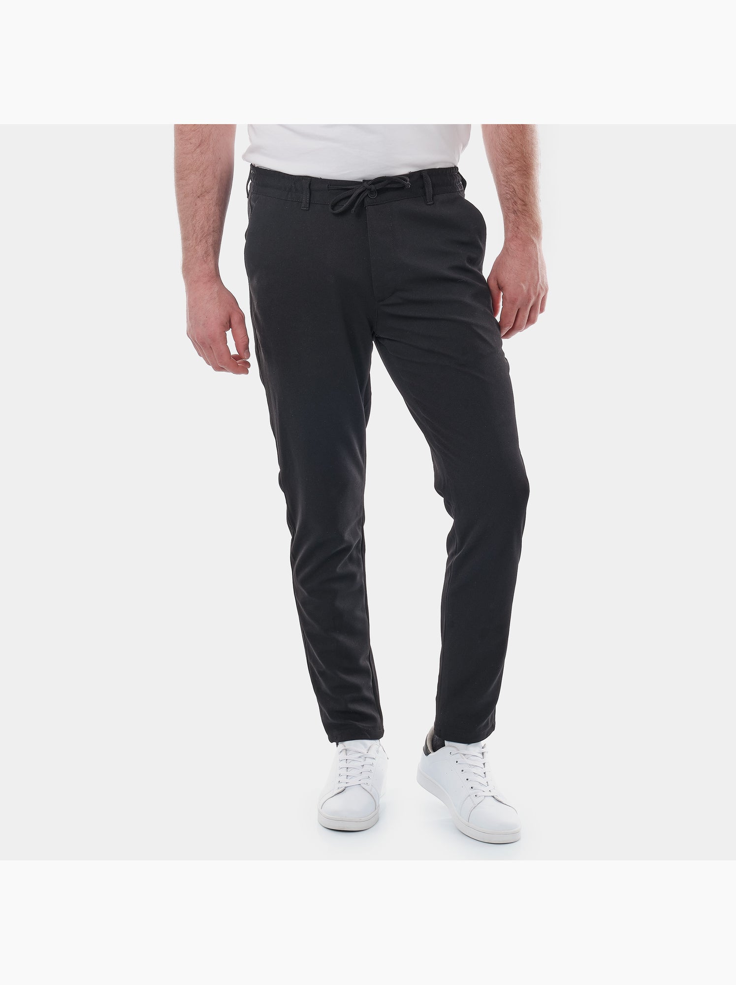 Le pantalon habillé à cordon moderne - Noir
