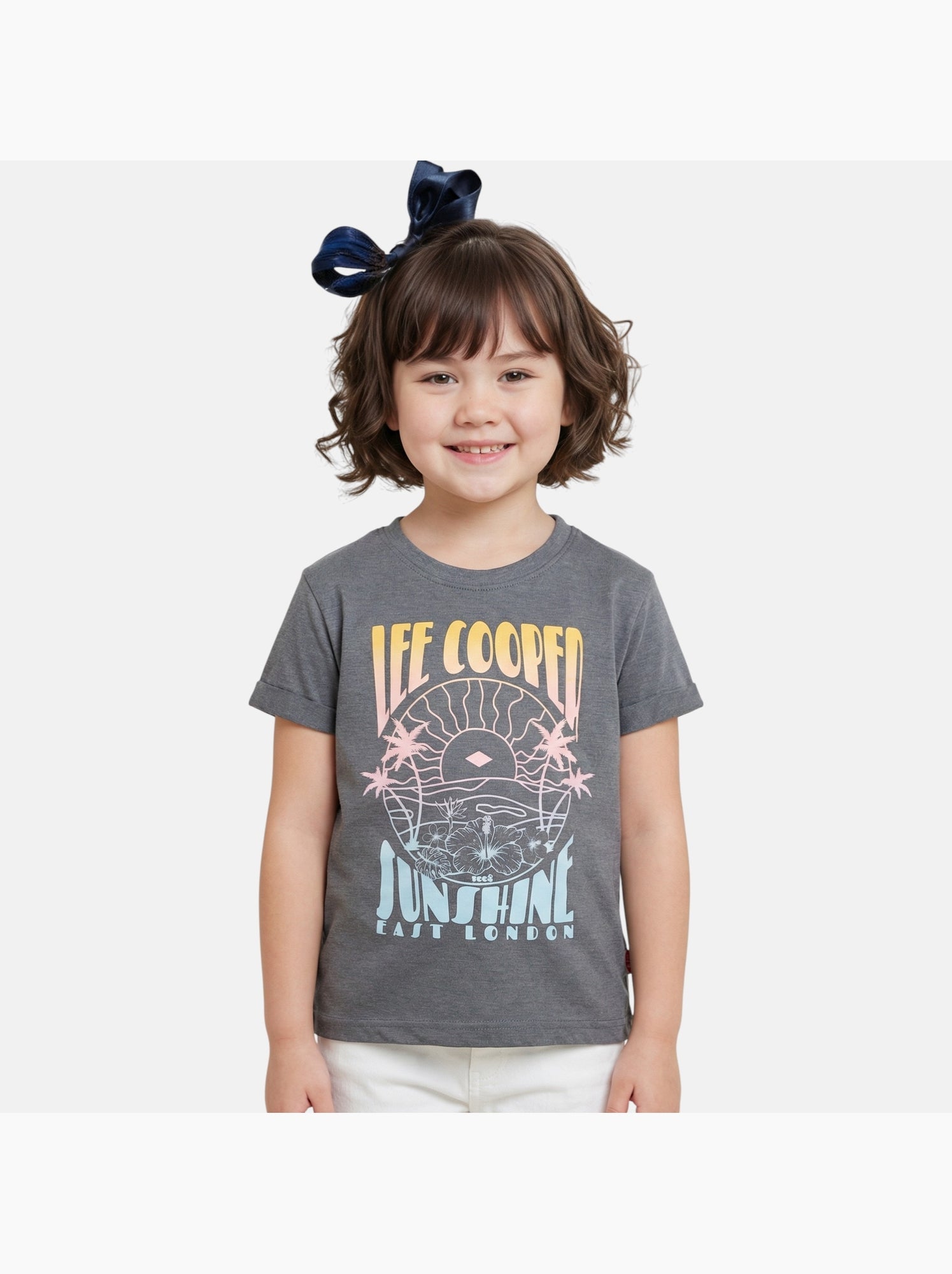 Lee Cooper - T shirt fille manches courtes - Gris