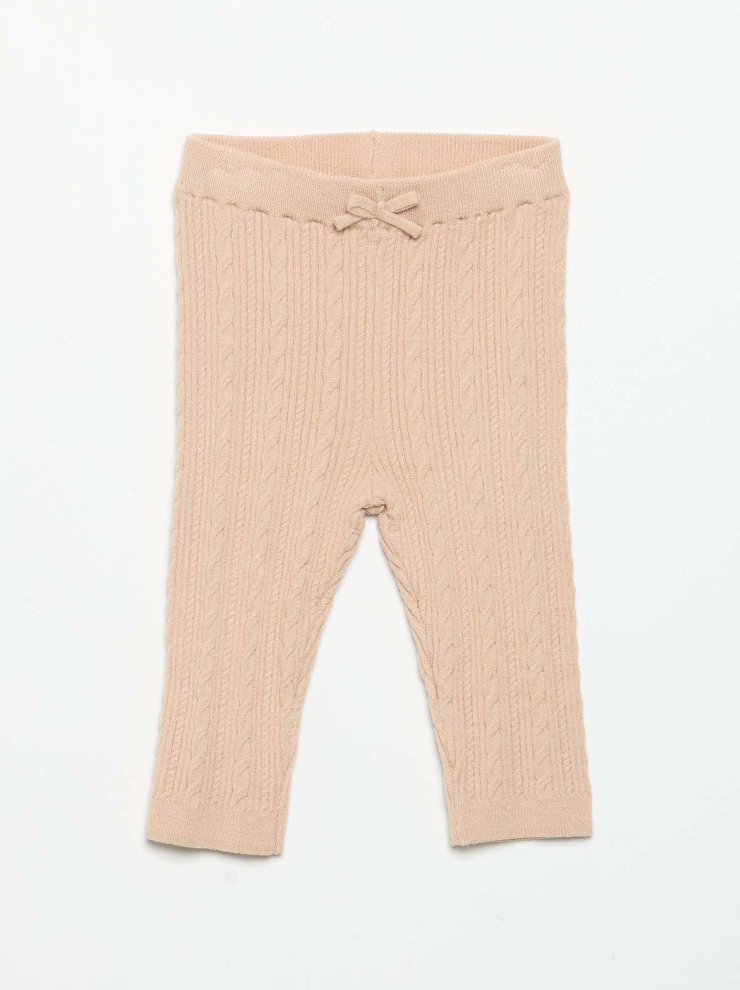 Legging avec nœud et torsades - Beige