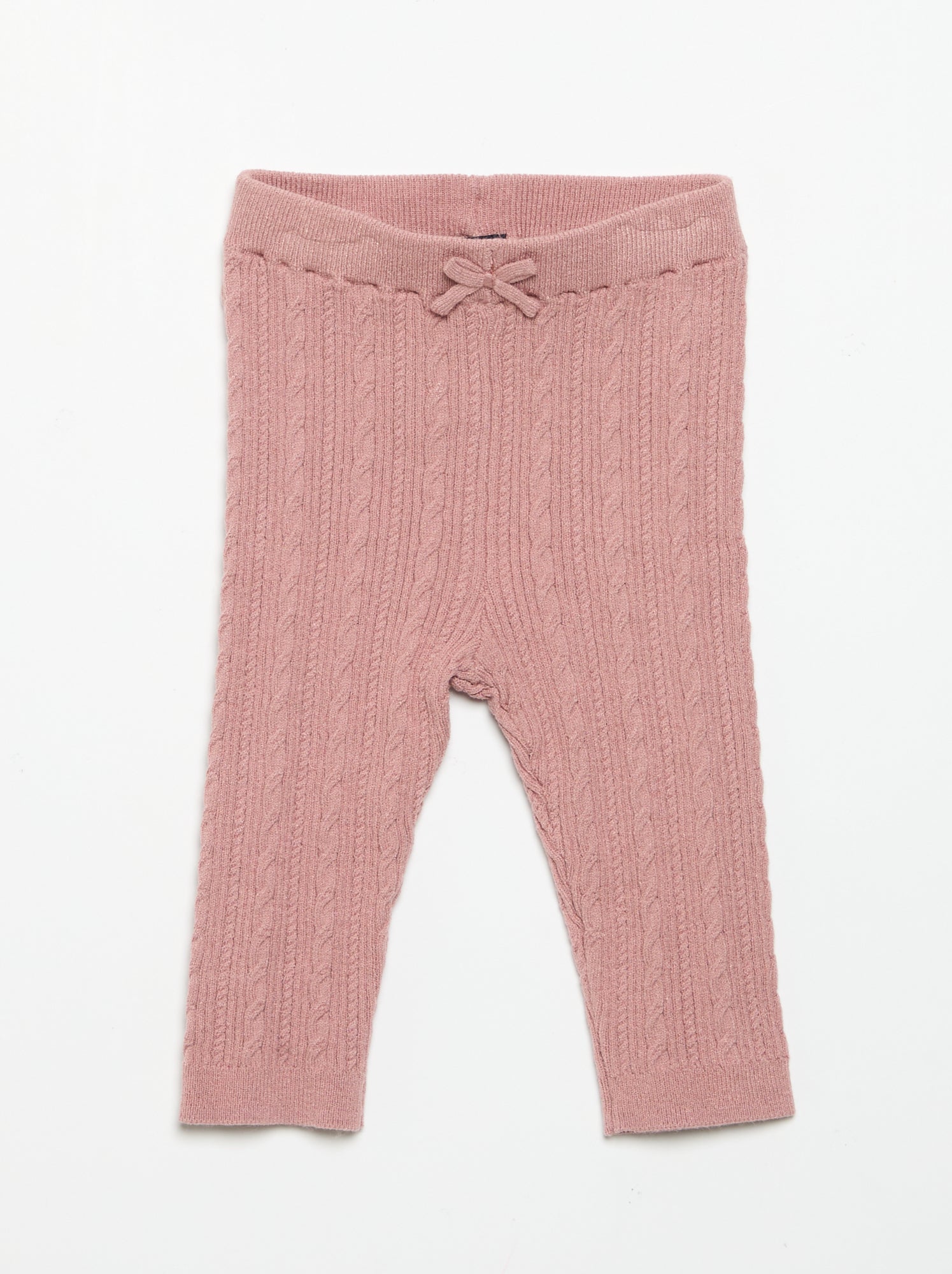 Legging avec nœud et torsades - Rose