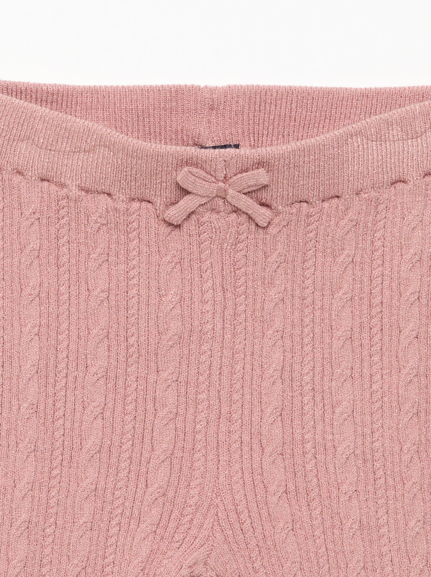 Legging avec nœud et torsades - Rose
